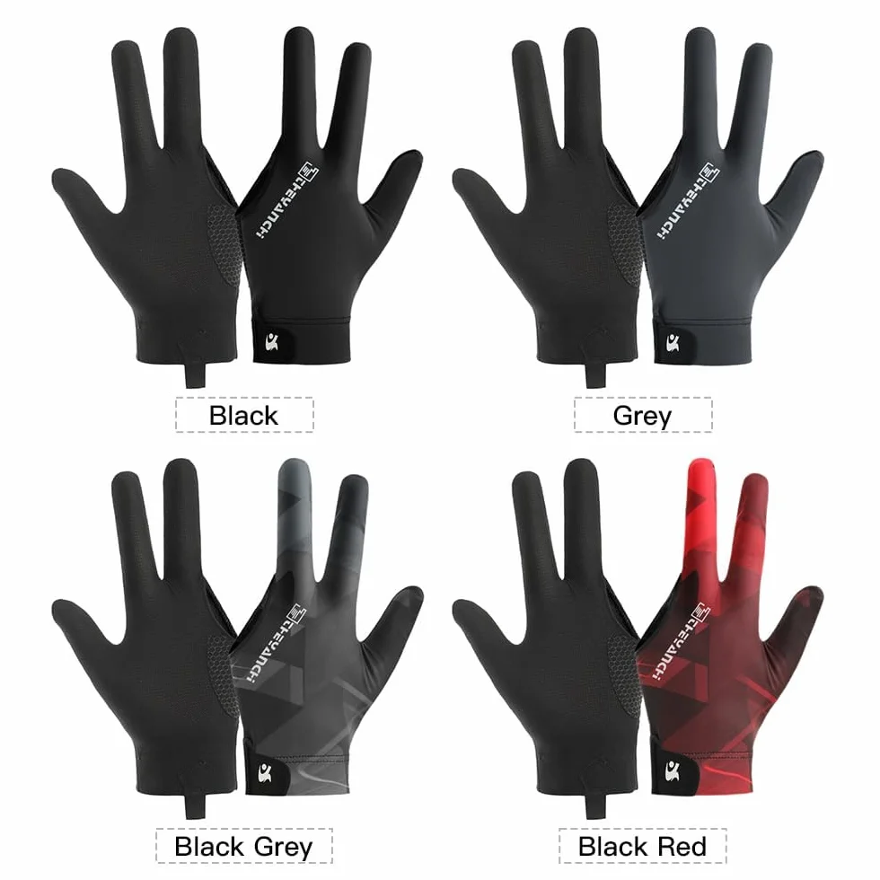 Guantes de Billar Profesionales Transpirables 3 Dedos Accesorio para Mesa Izquierda