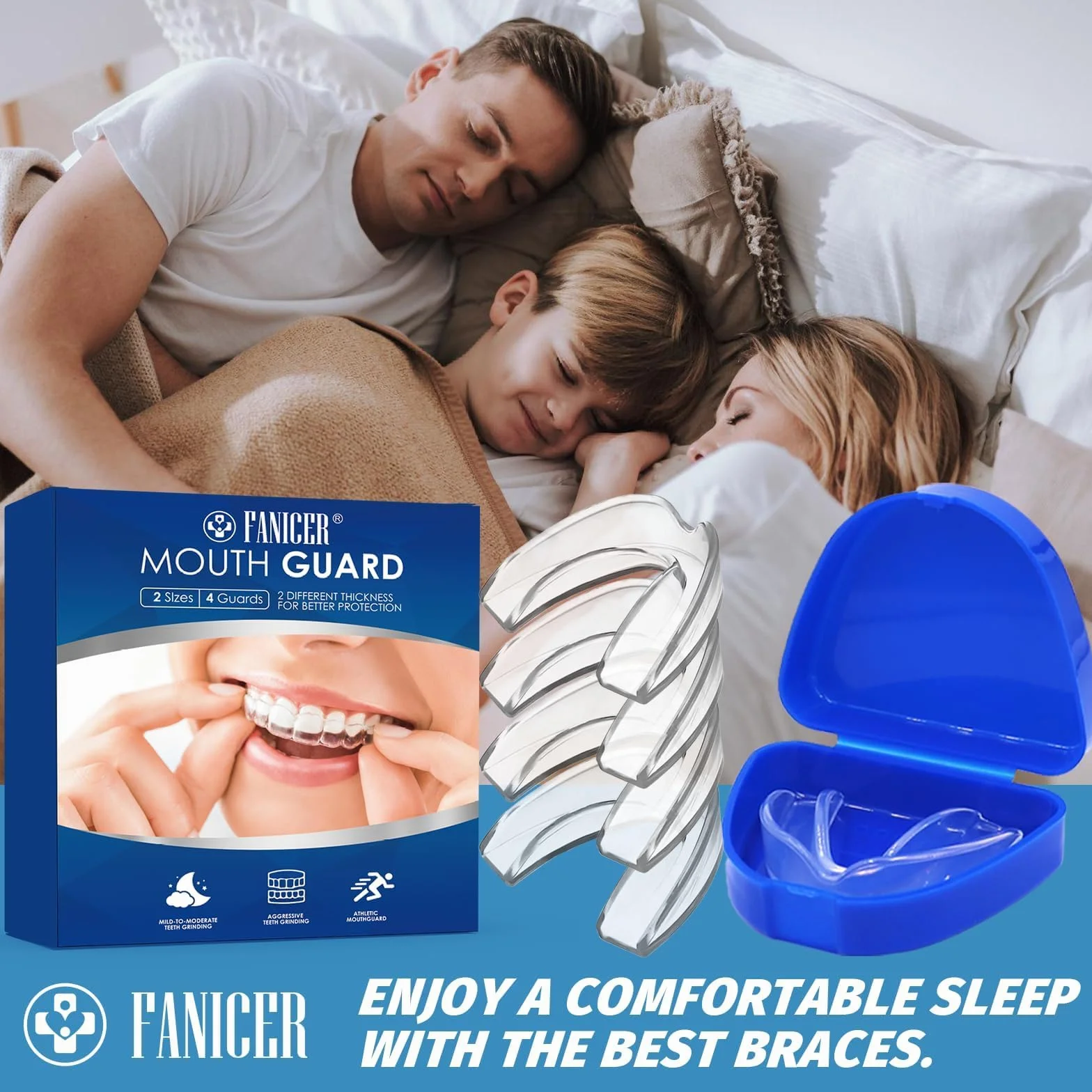 Férulas Descarga Bruxismo Transparente para Dormir, Anti Ronquidos Dispositivo, Reduce Ronquido Adultos