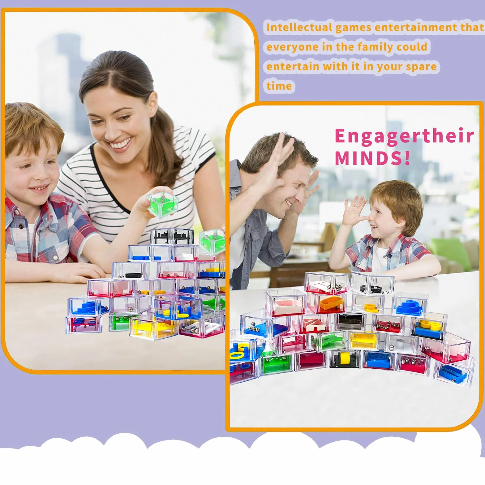 24 Piezas Mini Juegos Rompecabezas 3D, Laberintos Con Niveles Diferentes Para Adultos o Niños, Puzzles Para Regalos