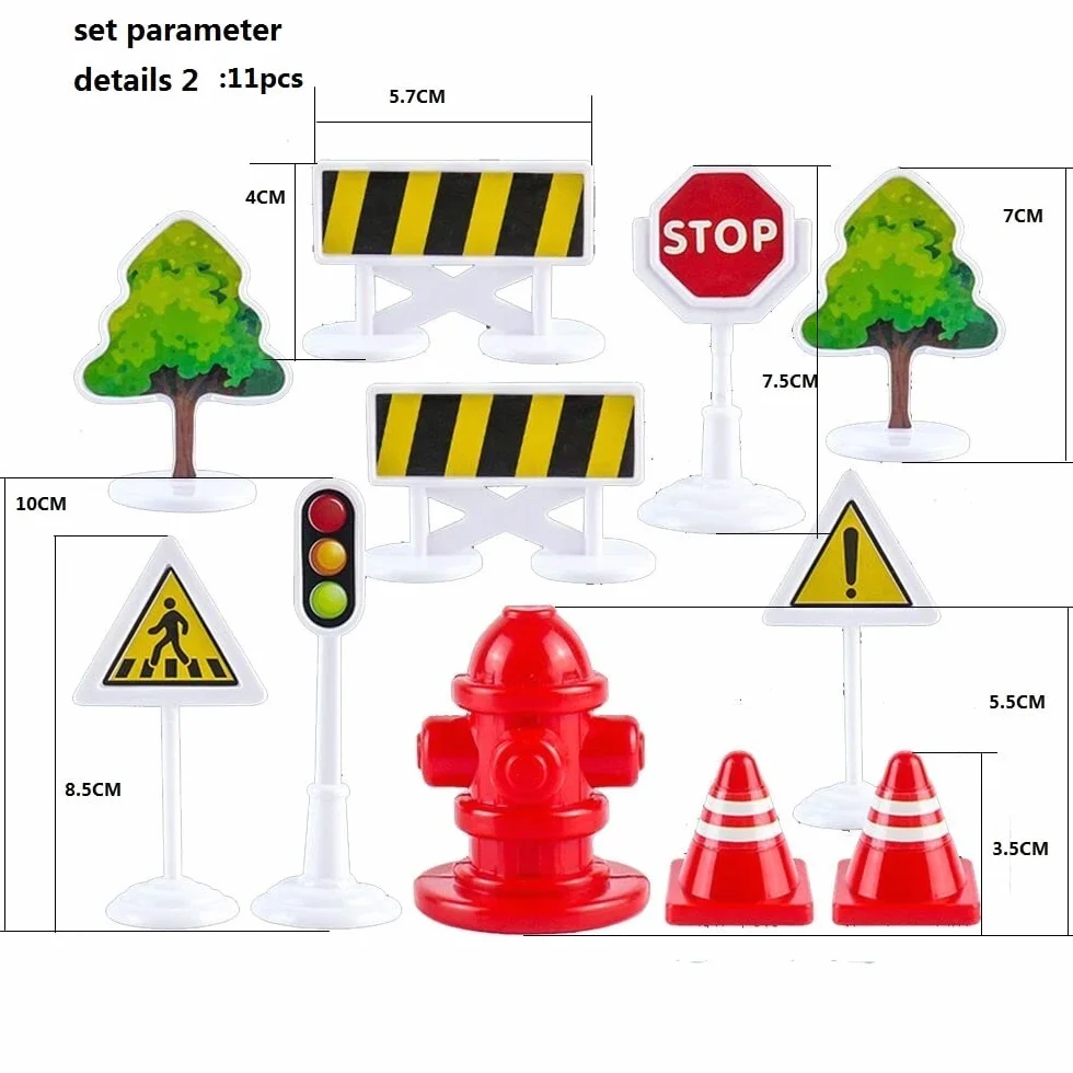 41 Piezas Set de Señales de Tráfico - Calle Juego de Juguetes en Miniatura con de Tráfico Señal de Tráfico Mini Señales de Tráfico Juego de Simulación para Niños Educativo Preescolar