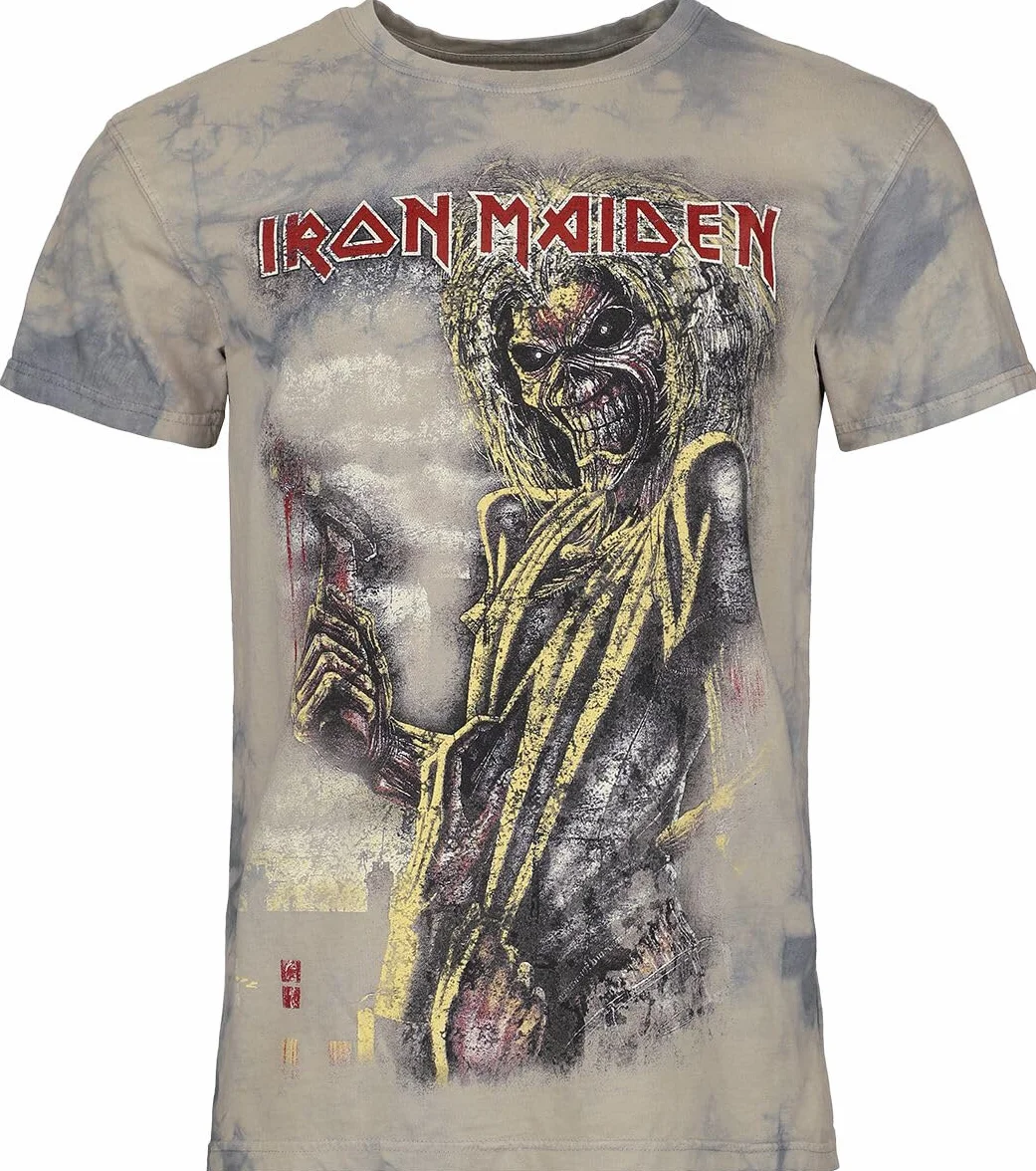 Iron Maiden Killers Hombre Camiseta Blanco Gris Regular