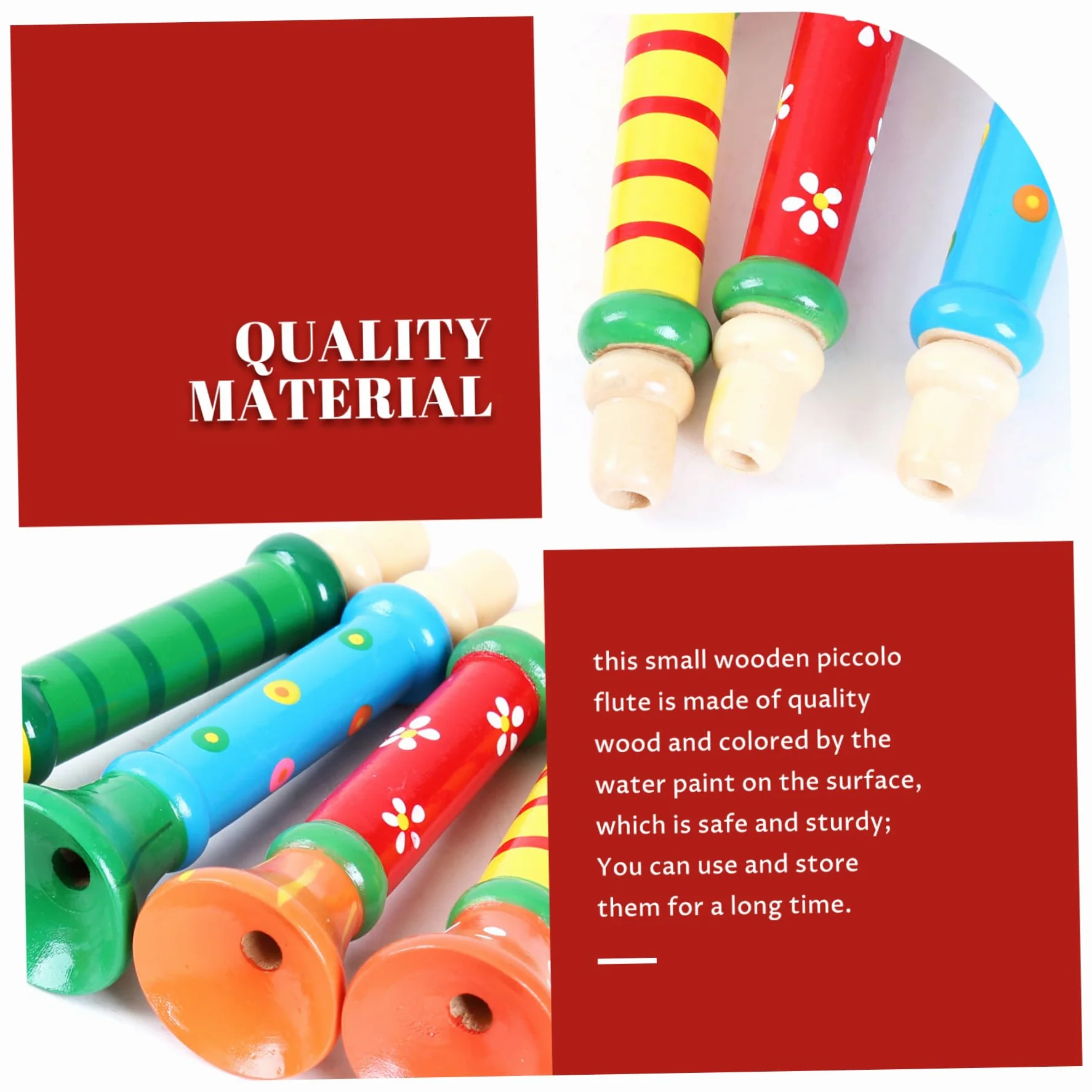 Trompeta de Juguete 2 Piezas pequeña de Madera, Linda y Segura, Trompeta para niños pequeños, Juego de simulación, Divertidos Instrumentos Musicales para niños de 1 a 3 años, Color Aleatorio, Juguete