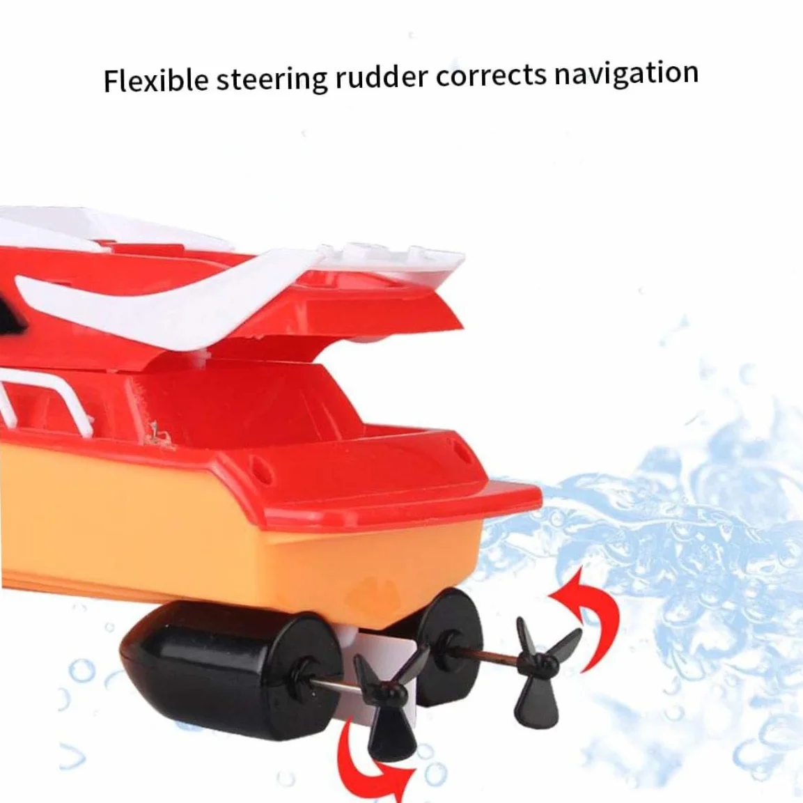 Barco RC de Carreras a Prueba de Agua Mini Juguete electrónico con Control Remoto - Barco RC para niños (sin batería), Rojo