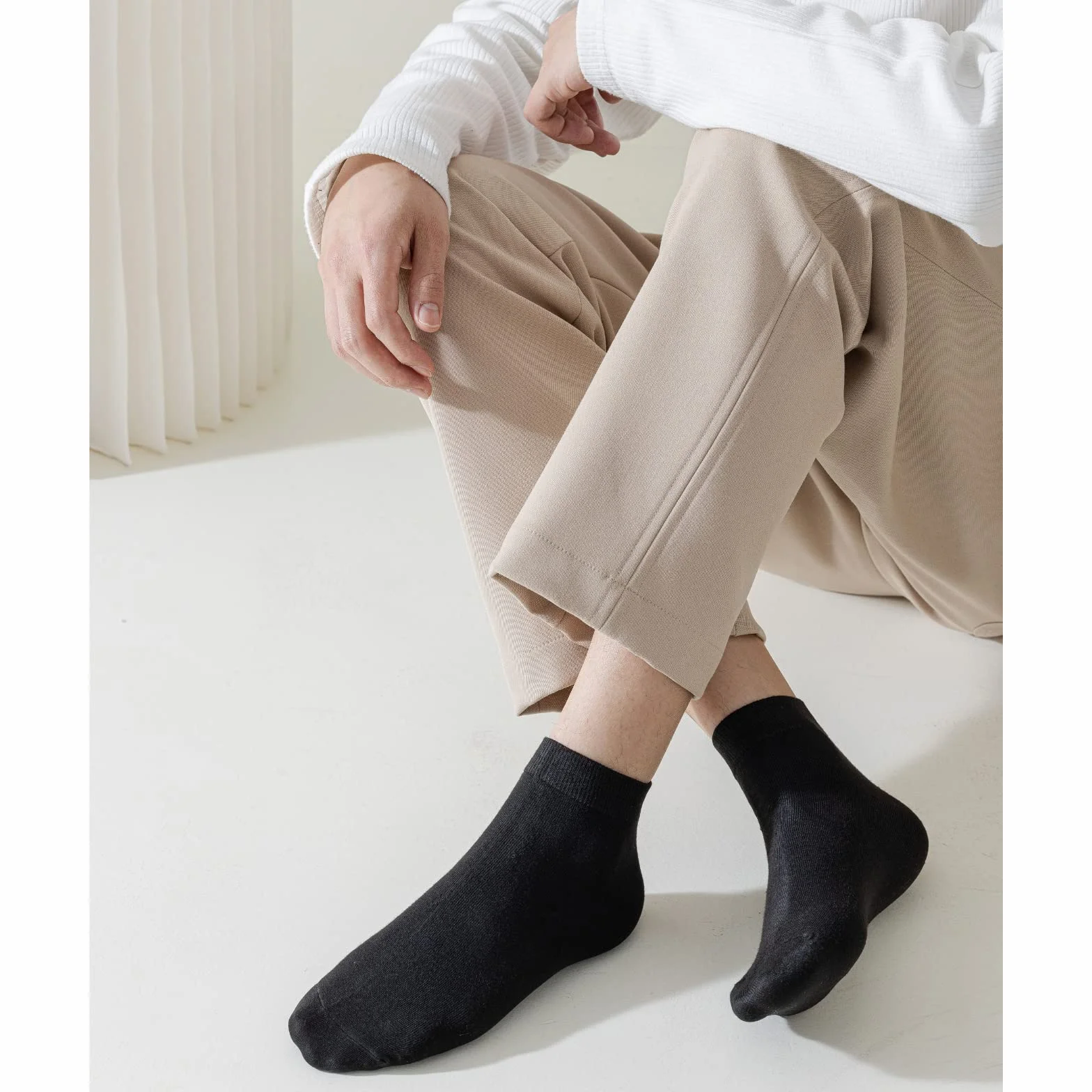 Caudblor 12 Pares Calcetines de Corte Bajo de Algodón para Hombres y Mujeres Blanco Gris Negro