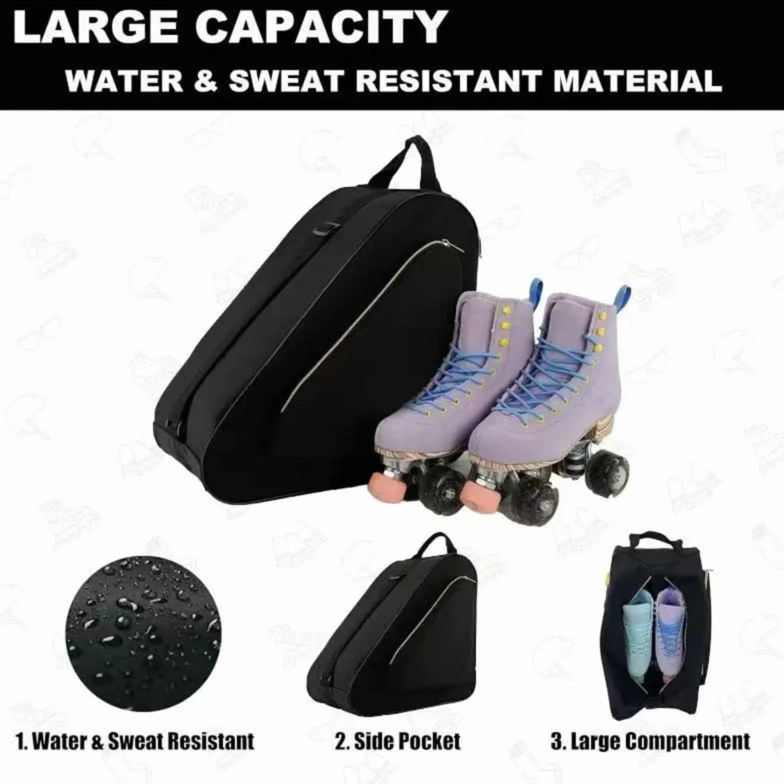 Bolsa para Patines de Ruedas Impermeable con Correas Ajustables