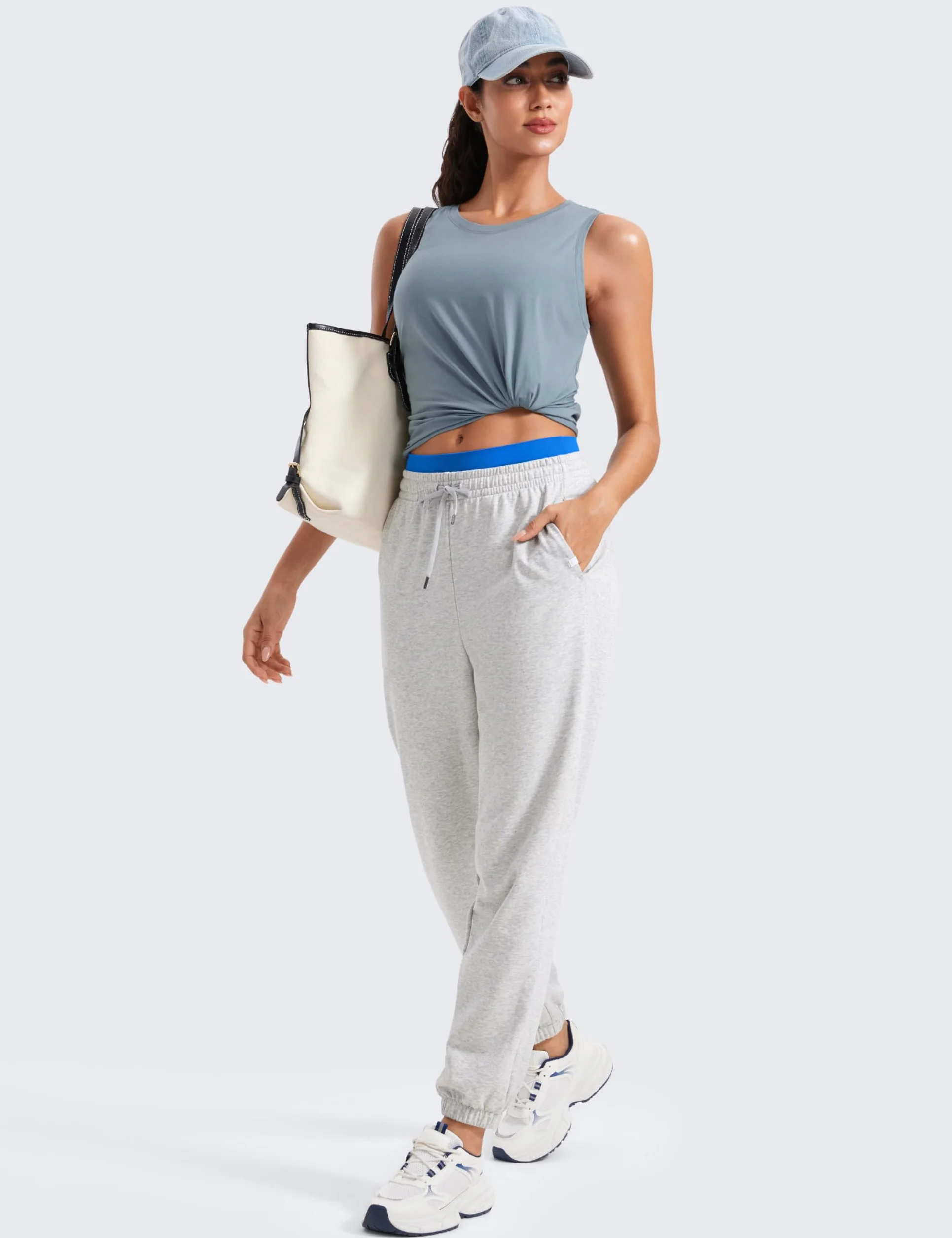 CRZ YOGA Mujer Camiseta Tirantes Sin Mangas Pima Algodón Ejercicio Gimnasio Yoga Running