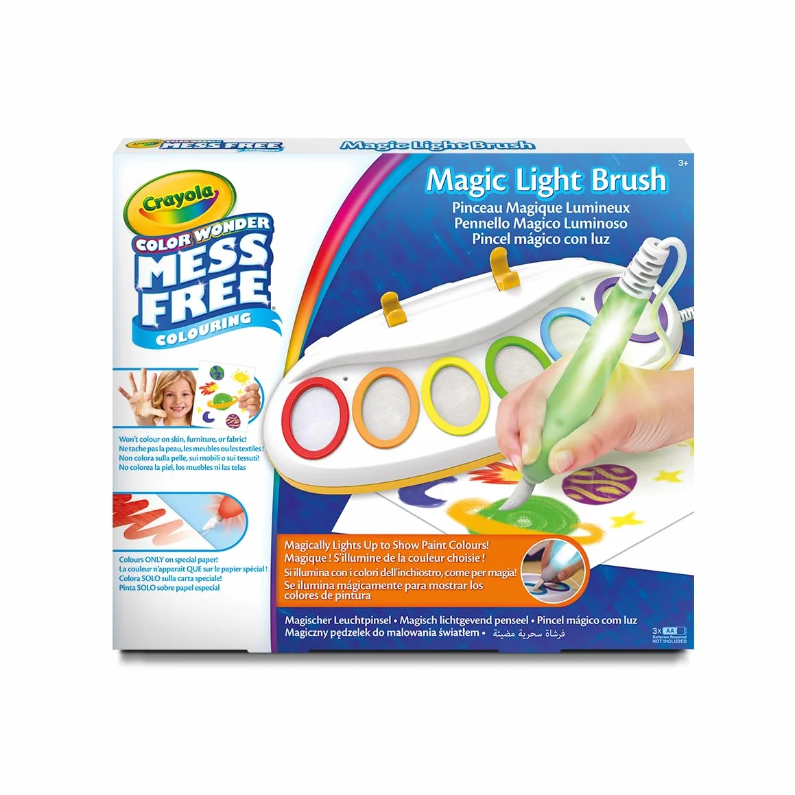 CRAYOLA Color Wonder Magic Light Brush, para Pintar sin Manchas, Idea de Regalo para niños a Partir de 3 años, Versión Internacional, 75-7131