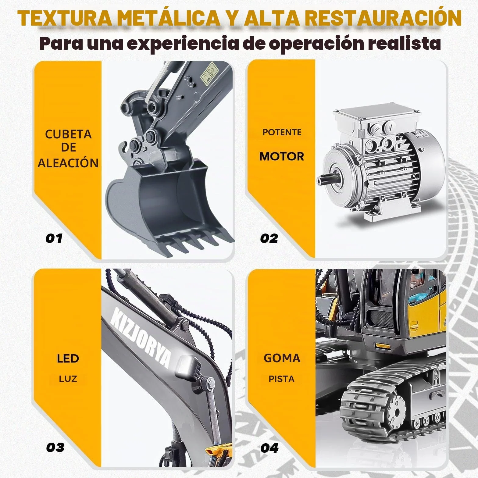 Excavadora Juguete Teledirigido, Excavadora Juguete para Niños de 6-12 años, RC Recargable, 11 Canales, Sonido y Luz, Pala de Metal, Regalo de Cumpleaños para Niños de 3 4 5 6 7 8 9 10+ años (2,4 GHz)