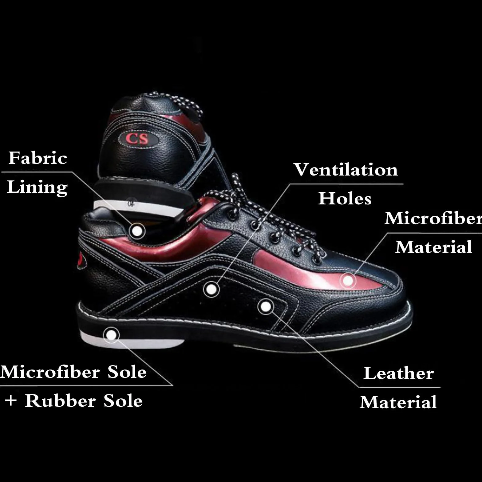 Zapatos de Bolos Antideslizantes Unisex para Interiores Fácil de Limpiar