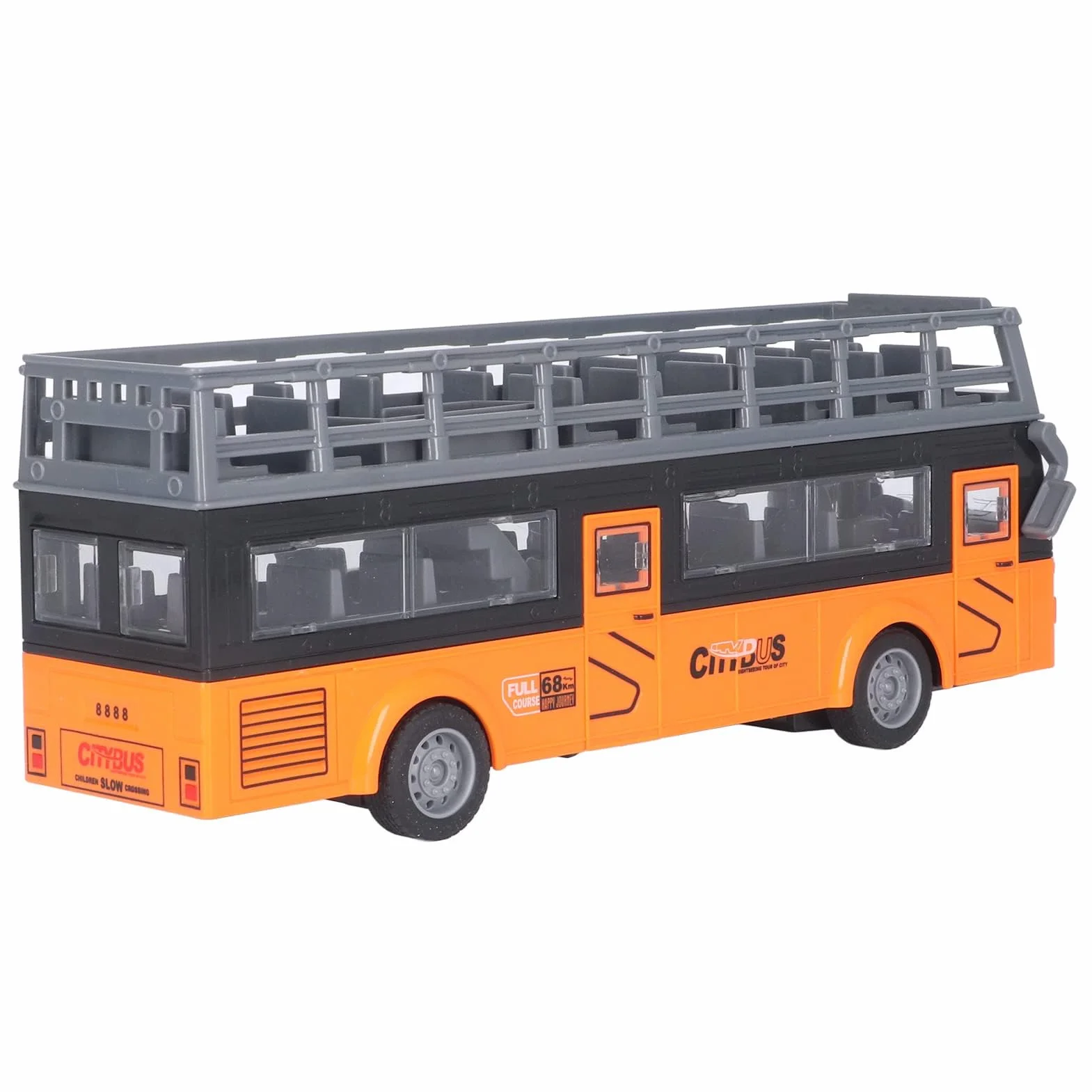 Alomejor Control remoto Autobús de dos pisos Detalles finos Autobús RC de 4 canales Puertas de apertura segura para juguetes(QH204 9 Sightseeing Bus)