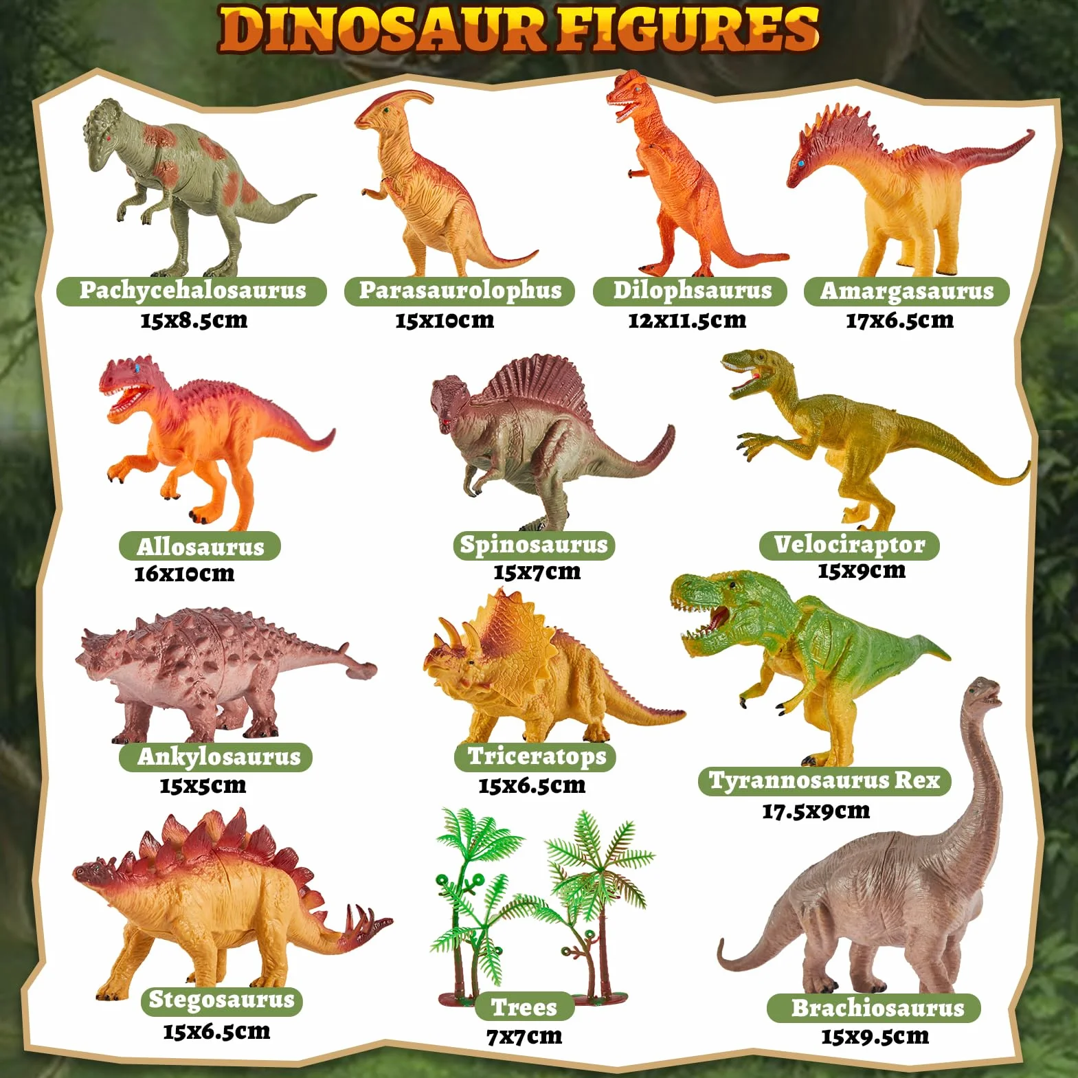 TOEY PLAY Dinosaurios Juguetes Niños 3 Años, 12 Piezas Grandes Figuras Dinosaurios con Tiranosaurio Rex, Educativas Regalo