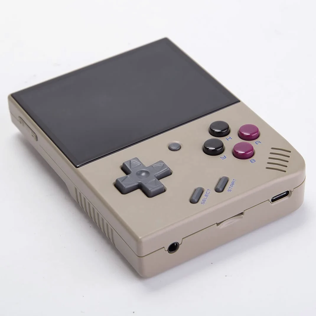 MM+ con tarjeta SD Surwish Onion OS, consola de juegos portátil Mini Plus + tarjeta SD Surwish Onion, juegos integrados, consola de juegos Cortex-A7 CPU de 3.5 pulgadas, 256 G, gris