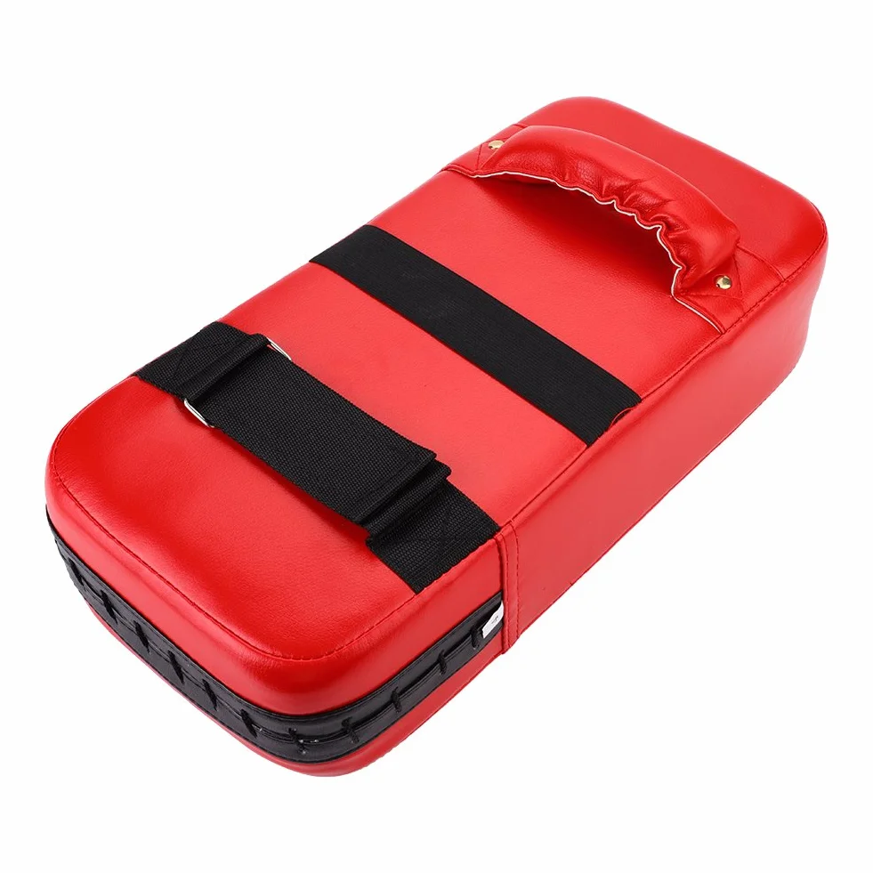 Almohadillas de Boxeo de Cuero PU para Muay Thai MMA Artes Marciales Entrenamiento (Rojo)