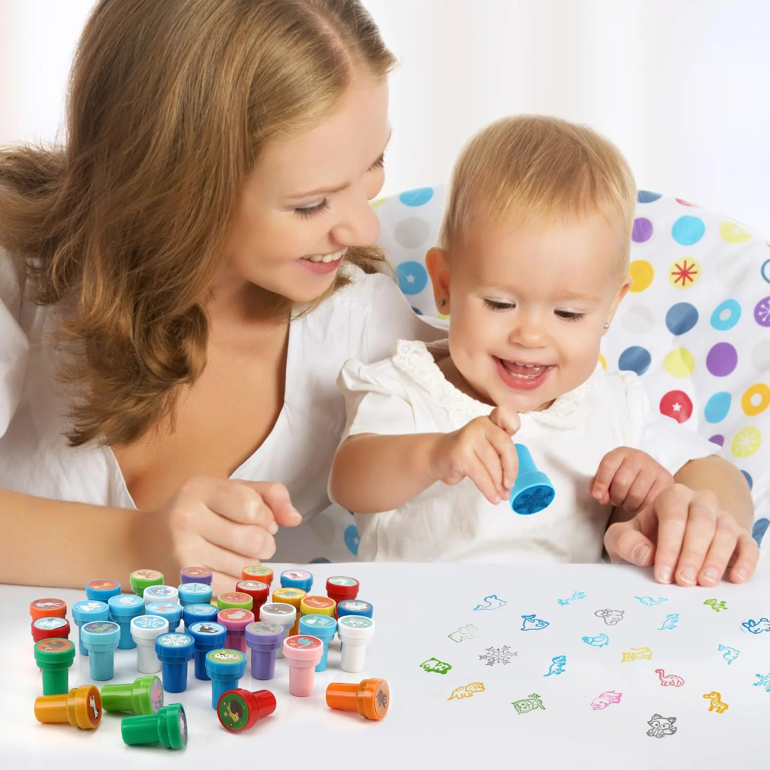 Collazoey 36 Piezas Sellos para Niños, Juego de Sellos de Animales Multicolores, Sellos Autoentintables para Niños,para Regalos de Fiestas Infantiles,Llenador de Bolsas de Regalo,premios Escolares