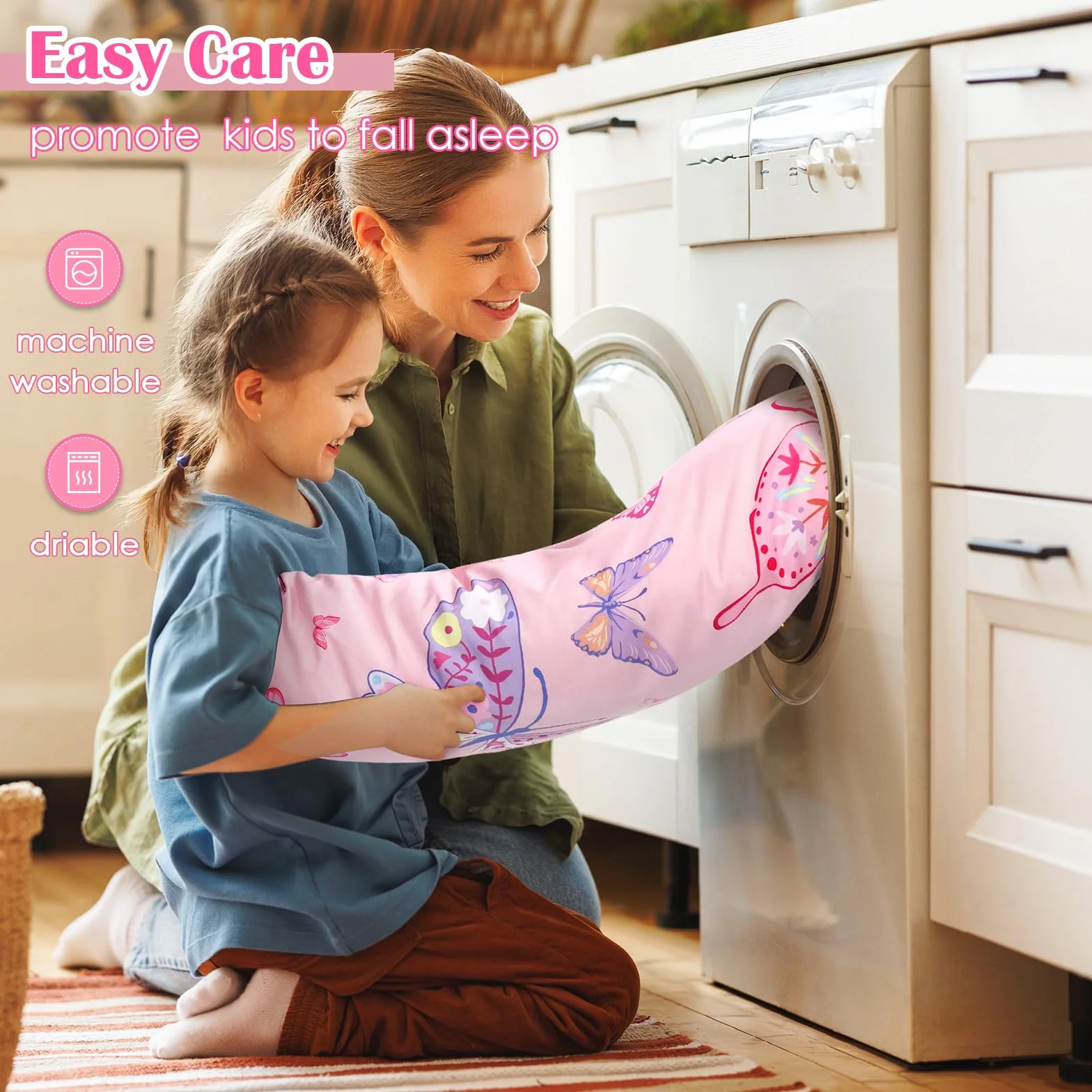 decalsweet Saco de Dormir Infantil con Almohada Extraíble, Cálida Plegable Alfombrilla de Siesta para Niños y Niñas, Bolsa de Dormir con Cremallera para Camping Siesta, 150×60cm