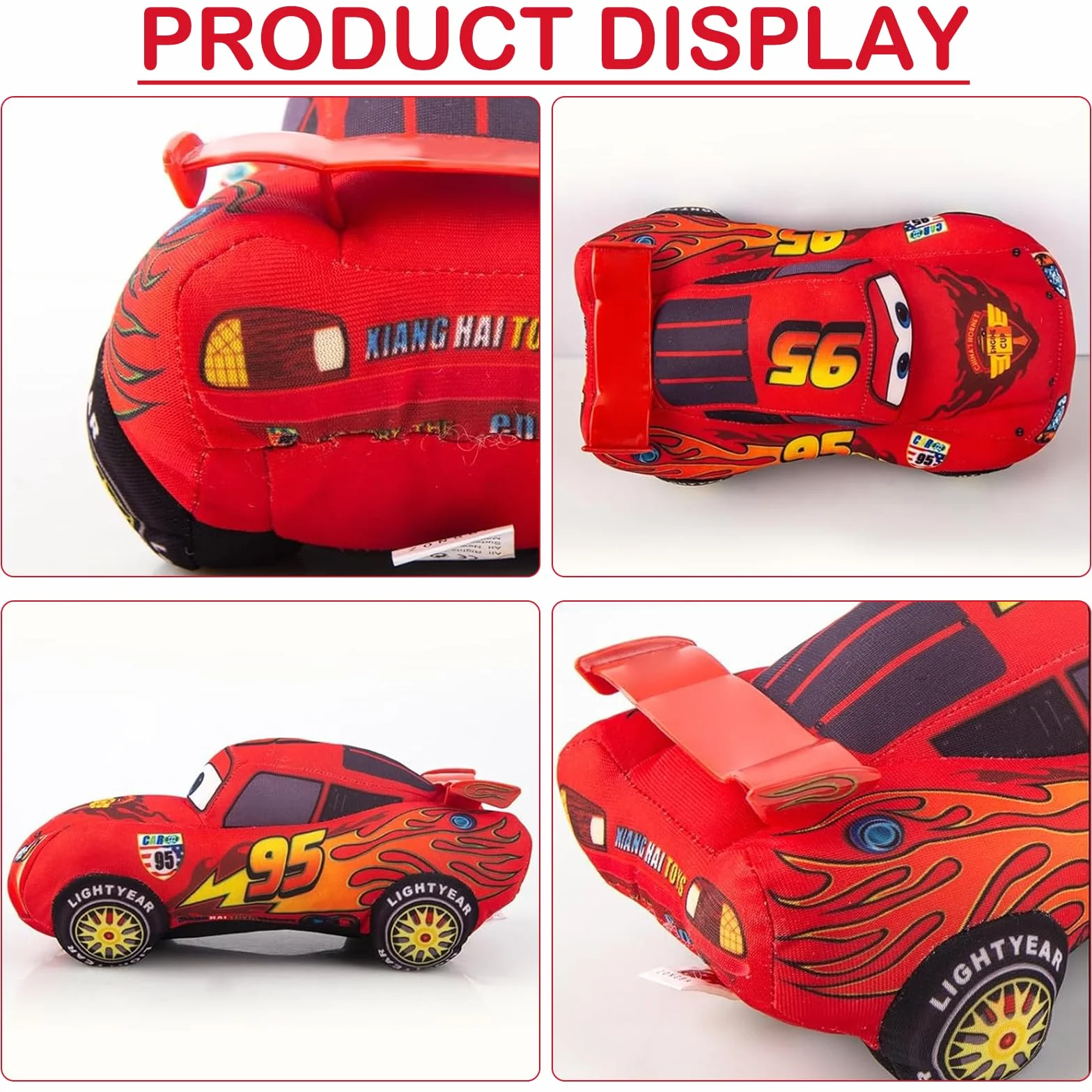 Coche de Juguete de Peluche Juguetes de Peluche Cars Lindo Muñeco de Peluche de Coche de Carreras de Dibujos Animados de 25 cm Ideal para Jugar a Coleccionar y Acurrucarse