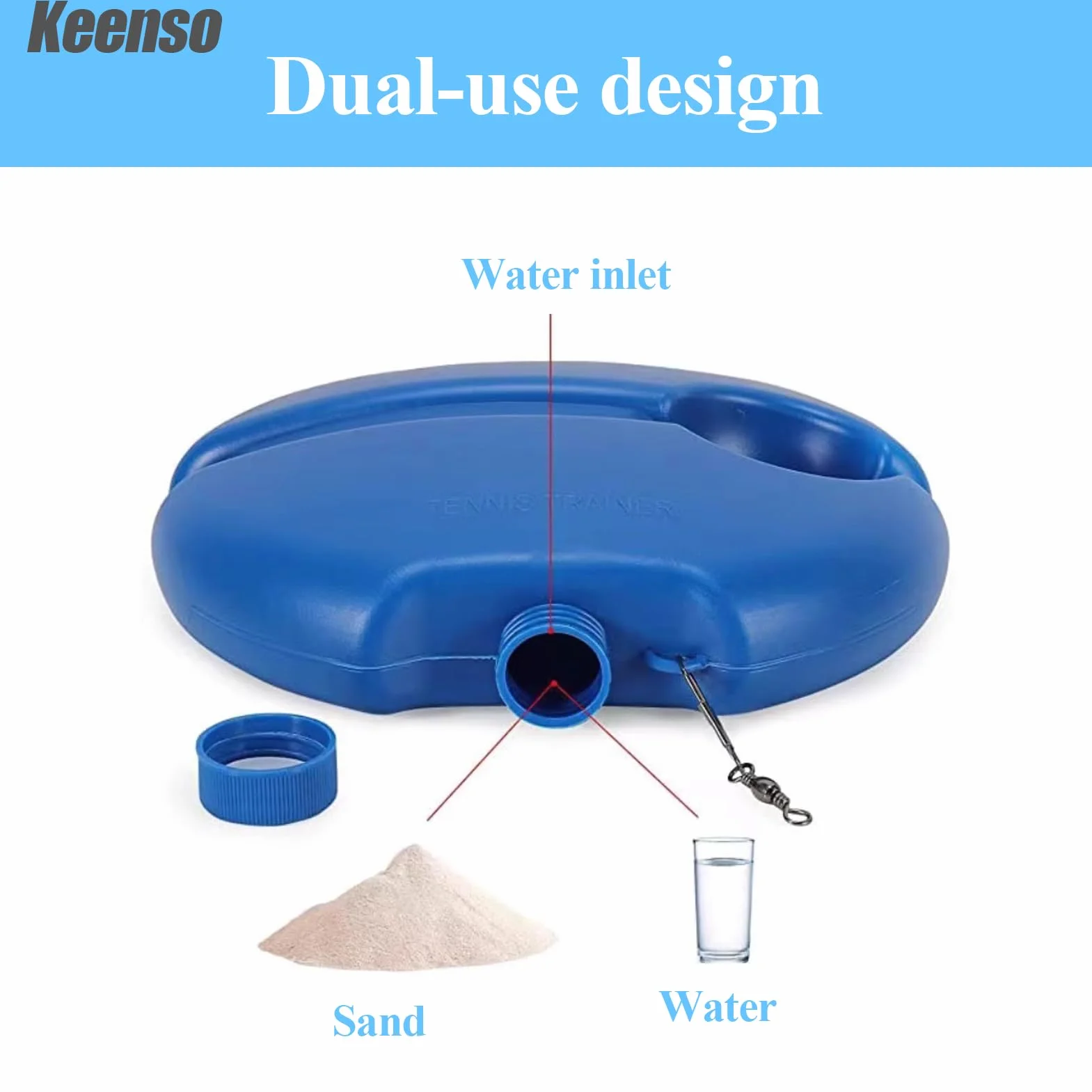 Keenso Entrenador de Tenis Individual con Base Set de Tenis Exterior para niños