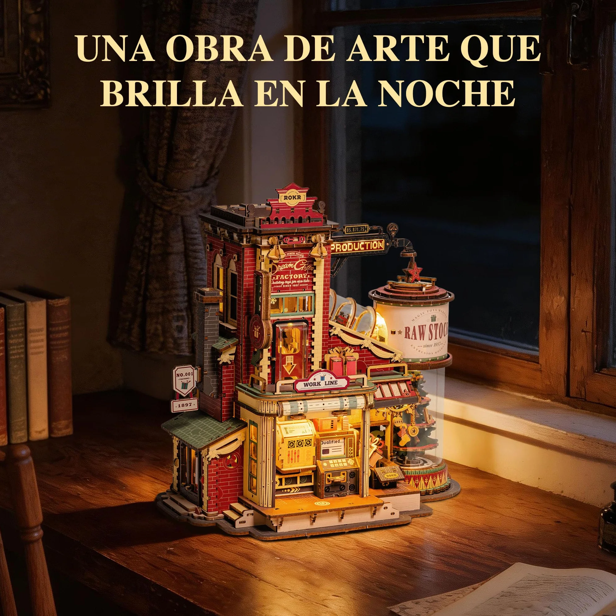 ROKR Puzzle 3D Madera Dream Gift Factory Maquetas para Construir Adultos Regalos de Pascua Navidad Caja de música EAB01