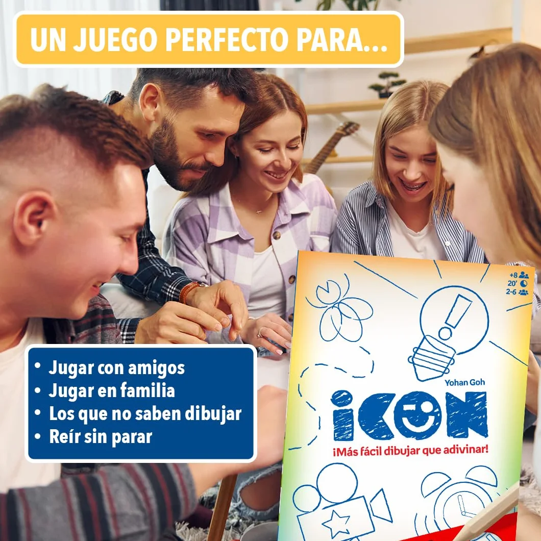 MAGICBOX Icon - Juego de Mesa de Dibujo | Party Game para Jugar con Amigos y Familia - De 2 a 6 Jugadores | Diversión y Risas Aseguradas | A Partir de 10 años