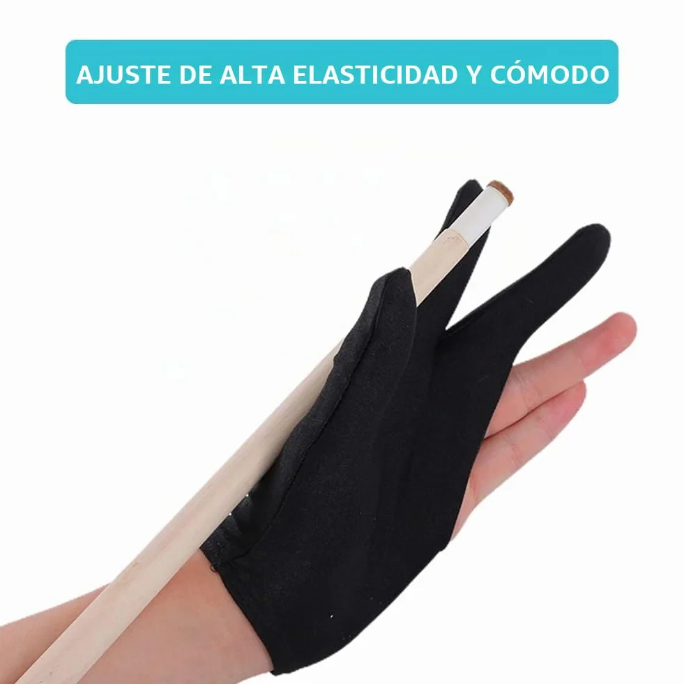 Tokaneit Guantes de billar con 3 dedos elásticos