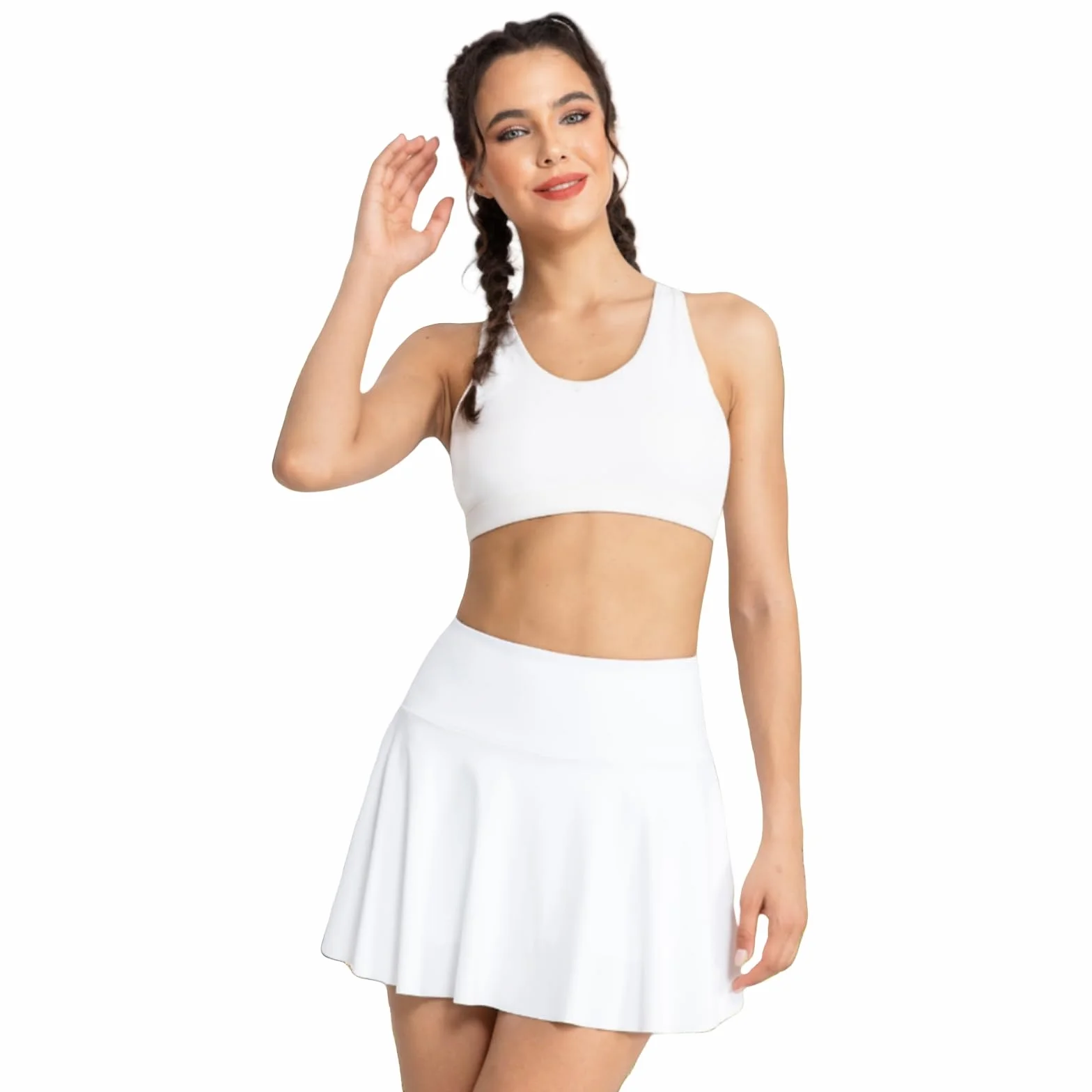 SamHeng Falda de Tenis para Mujer Plisada con Shorts y Bolsillos Skort