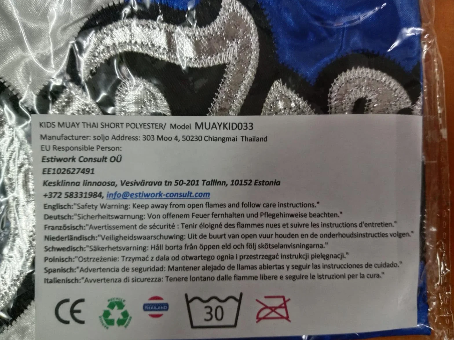 Pantalones cortos Muay Thai Unisex niños