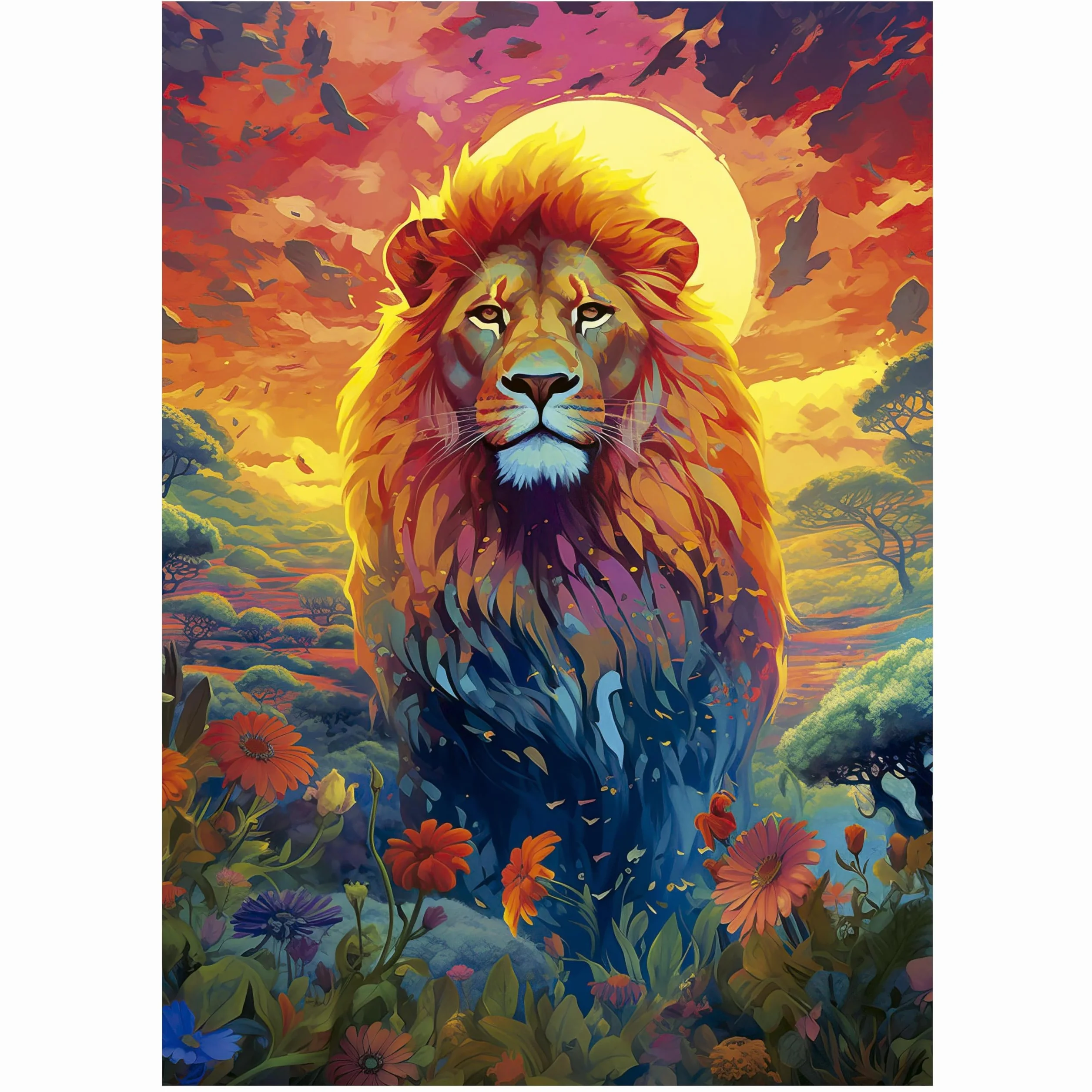 Educa - Puzzle de 500 Piezas para Adultos | Mirada Majestuosa del León. Incluye Pegamento Fix Puzzle. Medidas: 34 x 48 cm. A Partir de 11 años (20261)