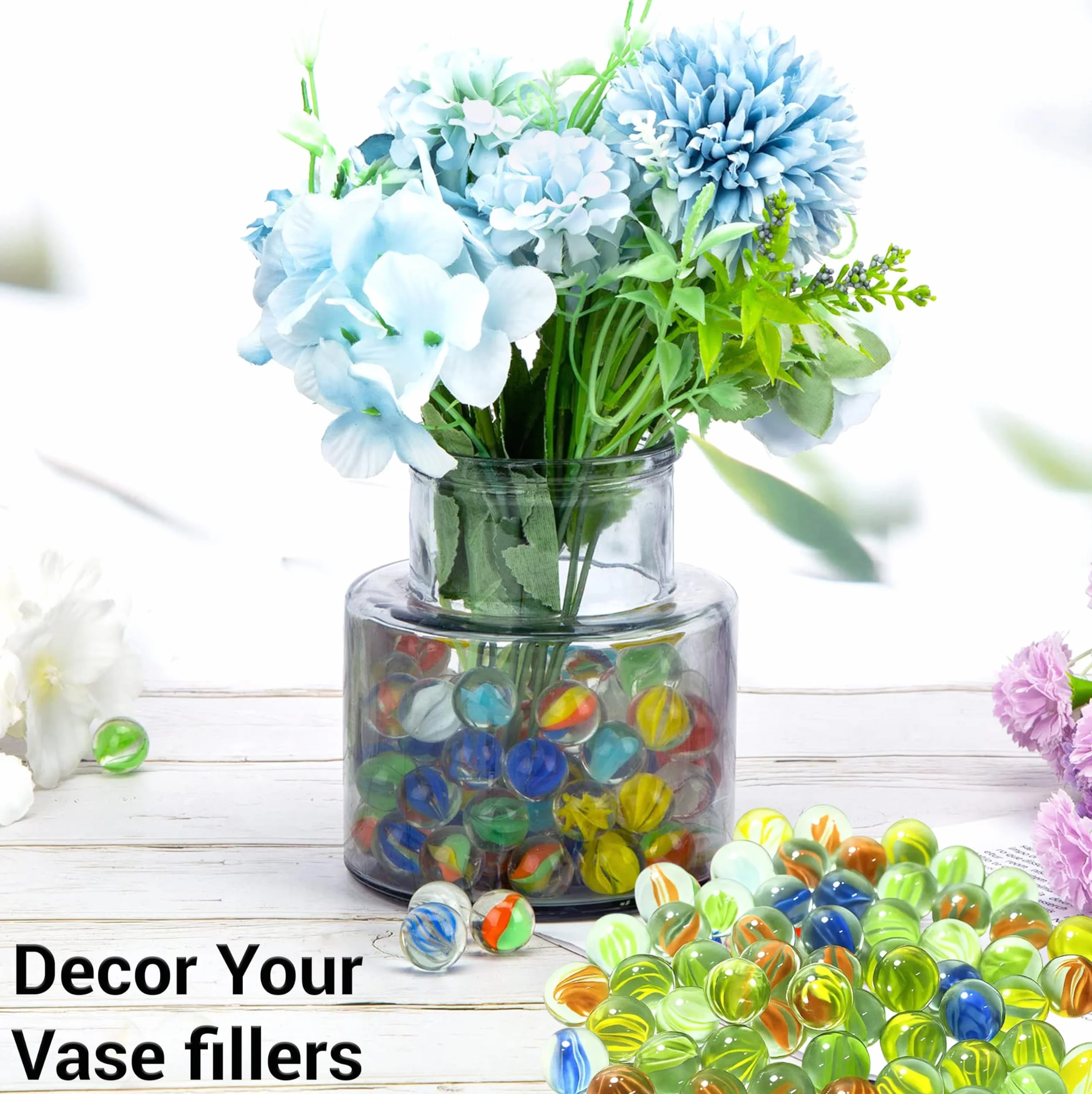 ARSUK Canicas de Cristal 70-80 Pedazos Mármoles de Cristal Coloridos, Juguetes de Bolas de Canicas para Juguetes de la Decoración, Consolas de Juegos, Juego de niños