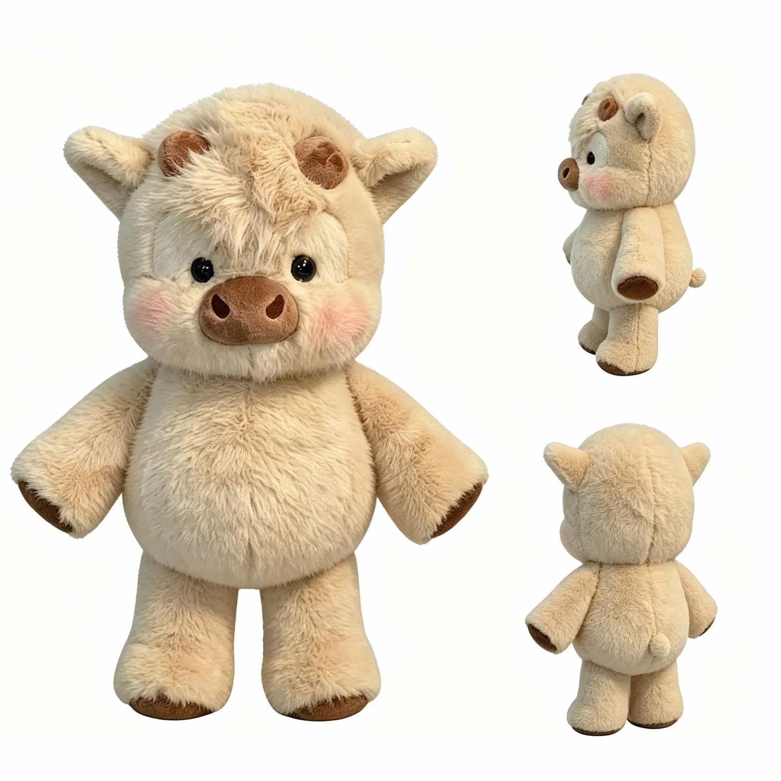 Genérico Peluche De Vacas Highland - 45cm Adorable Vaquita Peluche Que Corre para Aliviar El Estrés, Suave De Becerro Corriendo para Niños Niñas, Peluches Vacas Almohadas De Peluches De Jabalís
