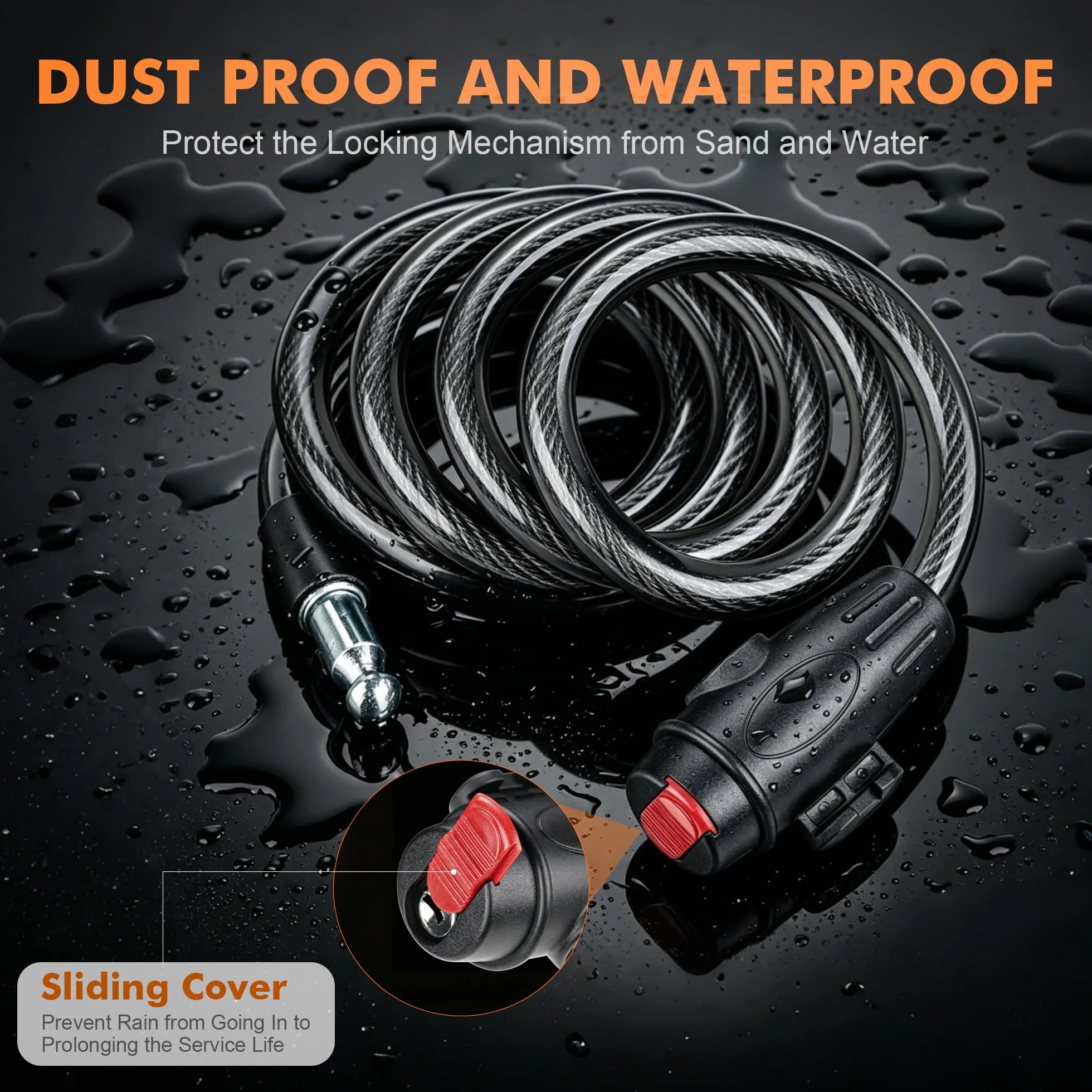 GRIFEMA GA1204-12 Candado de Bicicleta Antirrobo con Llave, Cable 120cm, Negro