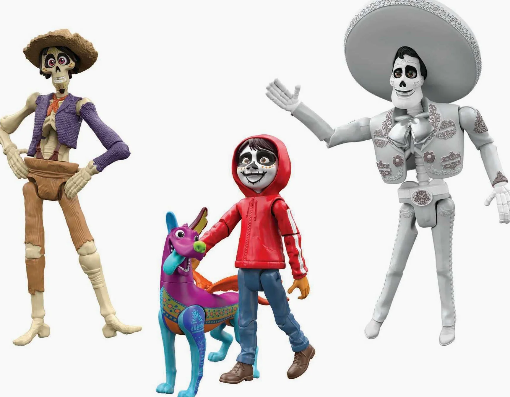 Disney Pixar Coco Storyteller - Figura de acción multipaquete, Miguel Héctor Ernesto Dante en la tierra de los muertos, juguetes de la película Posable