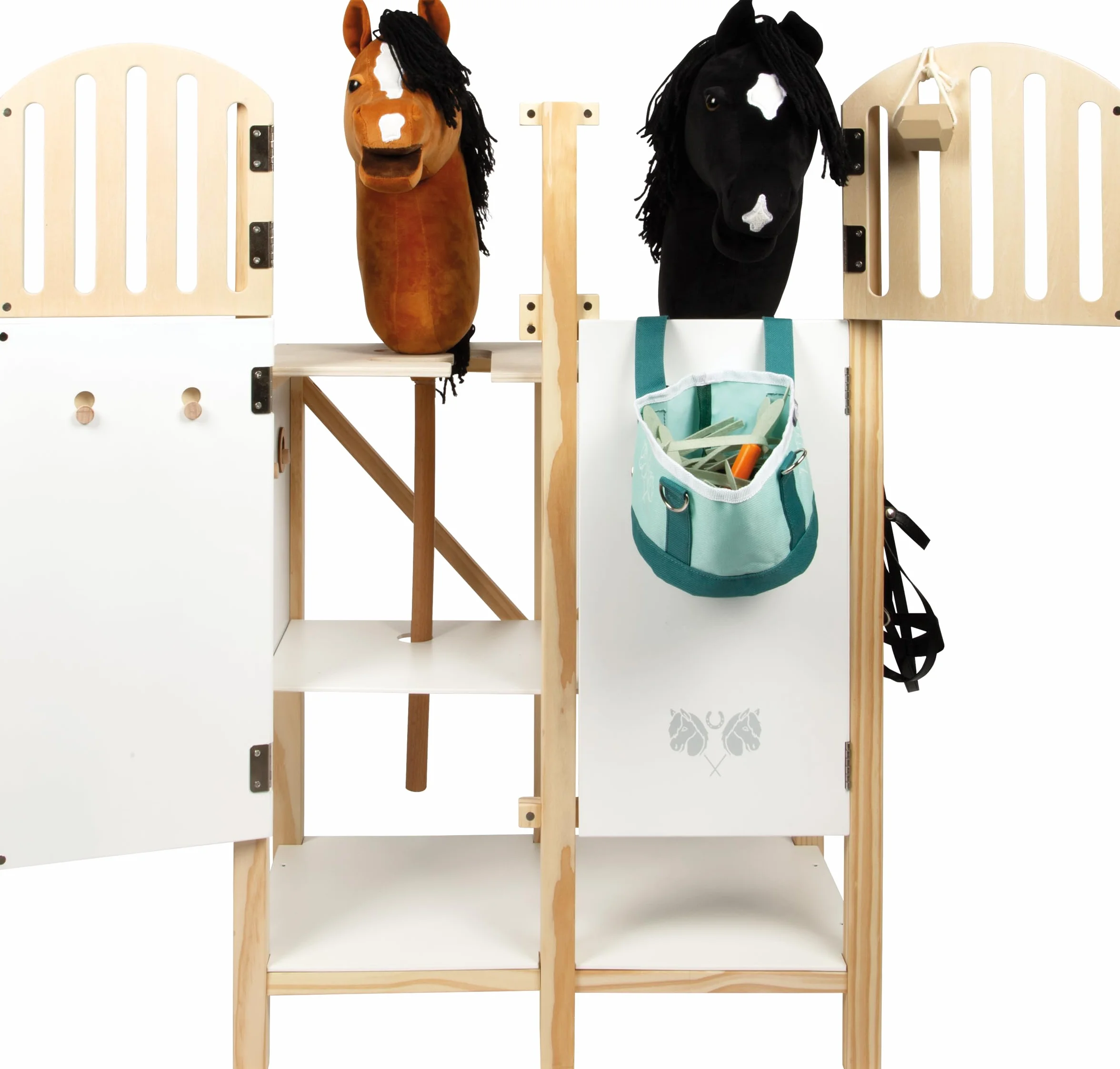 Small Foot Establo para Caballos Hobby, en Madera para Dos Caballos Hobby niños a Partir de 3 años, 12795