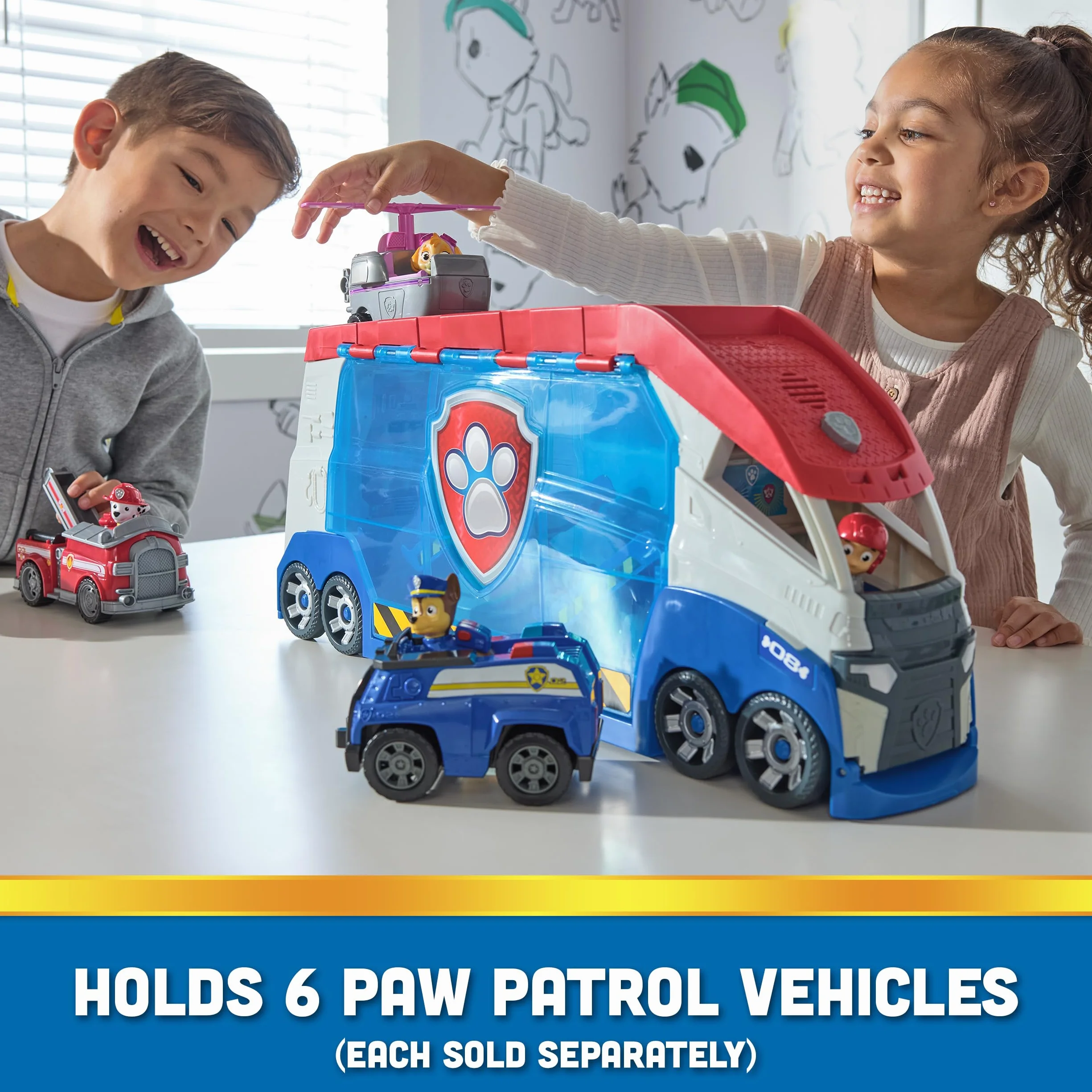 Paw Patrol Patrulla Canina Pack Coche Patroller Transformable con Figura Ryder y Coche Todoterreno Juguetes para Niños 3 años +