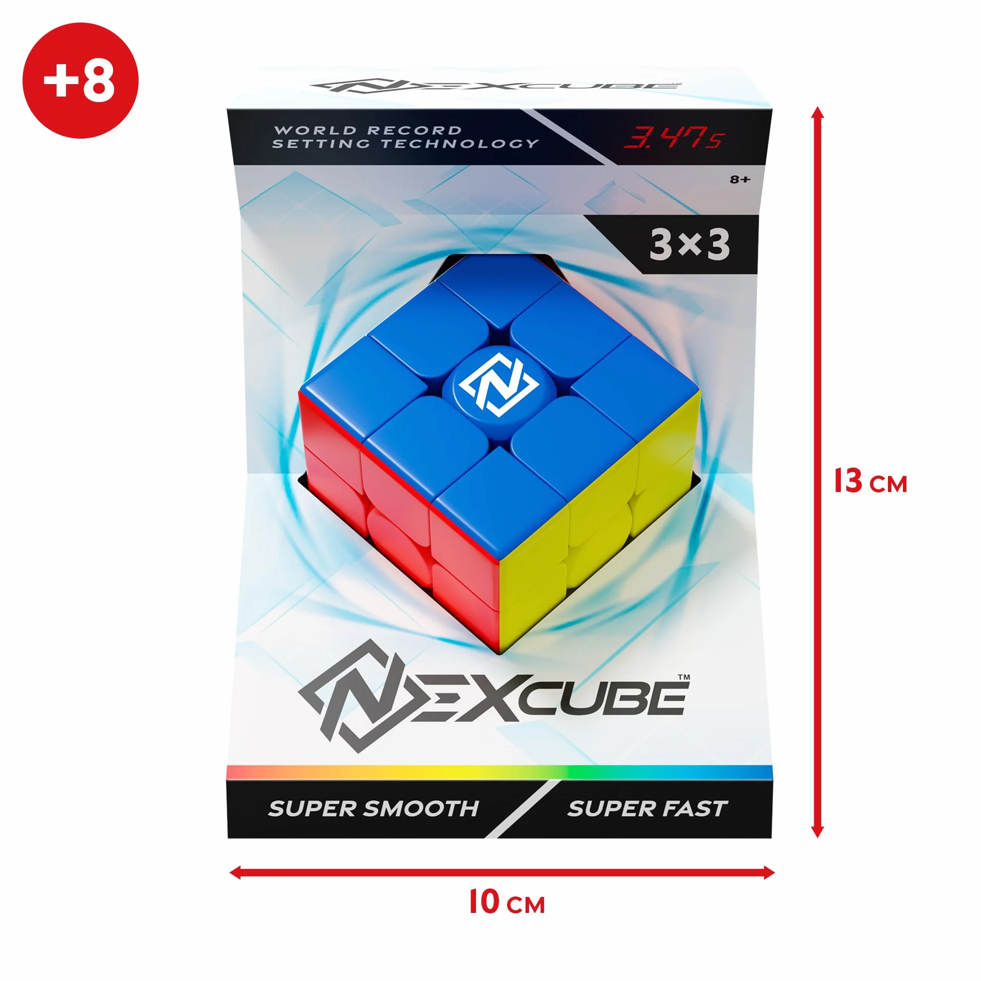 Nexcube 3x3 Clasico, El Cubo para Speedcubers. Máxima Velocidad. Sin Pegatinas. con posicionamiento preciso y Sistema de Doble Ajuste, Multicolor (64559901)