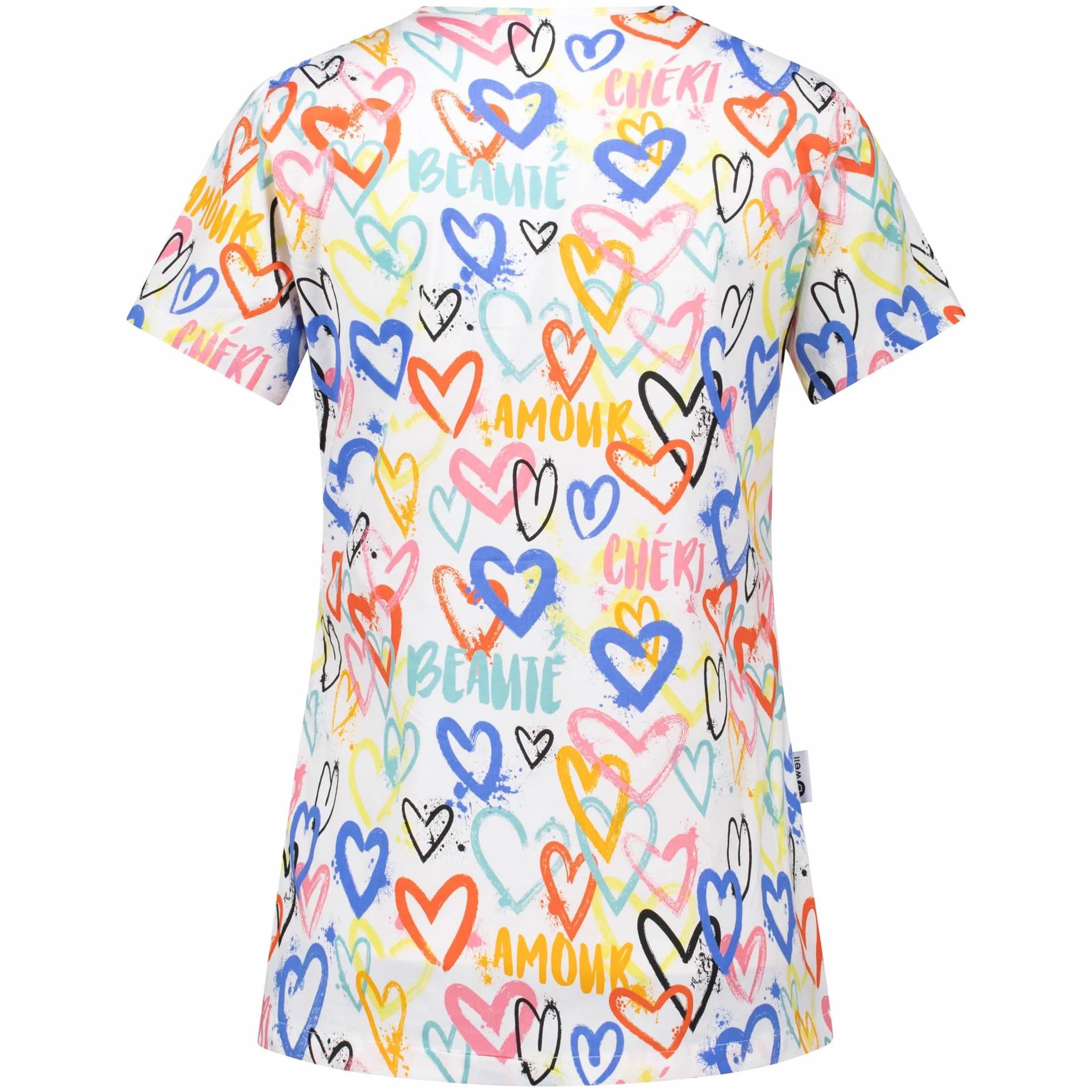 B-well Bambina Casaca Sanitaria Mujer Manga Corta Cuello V para Enfermeras