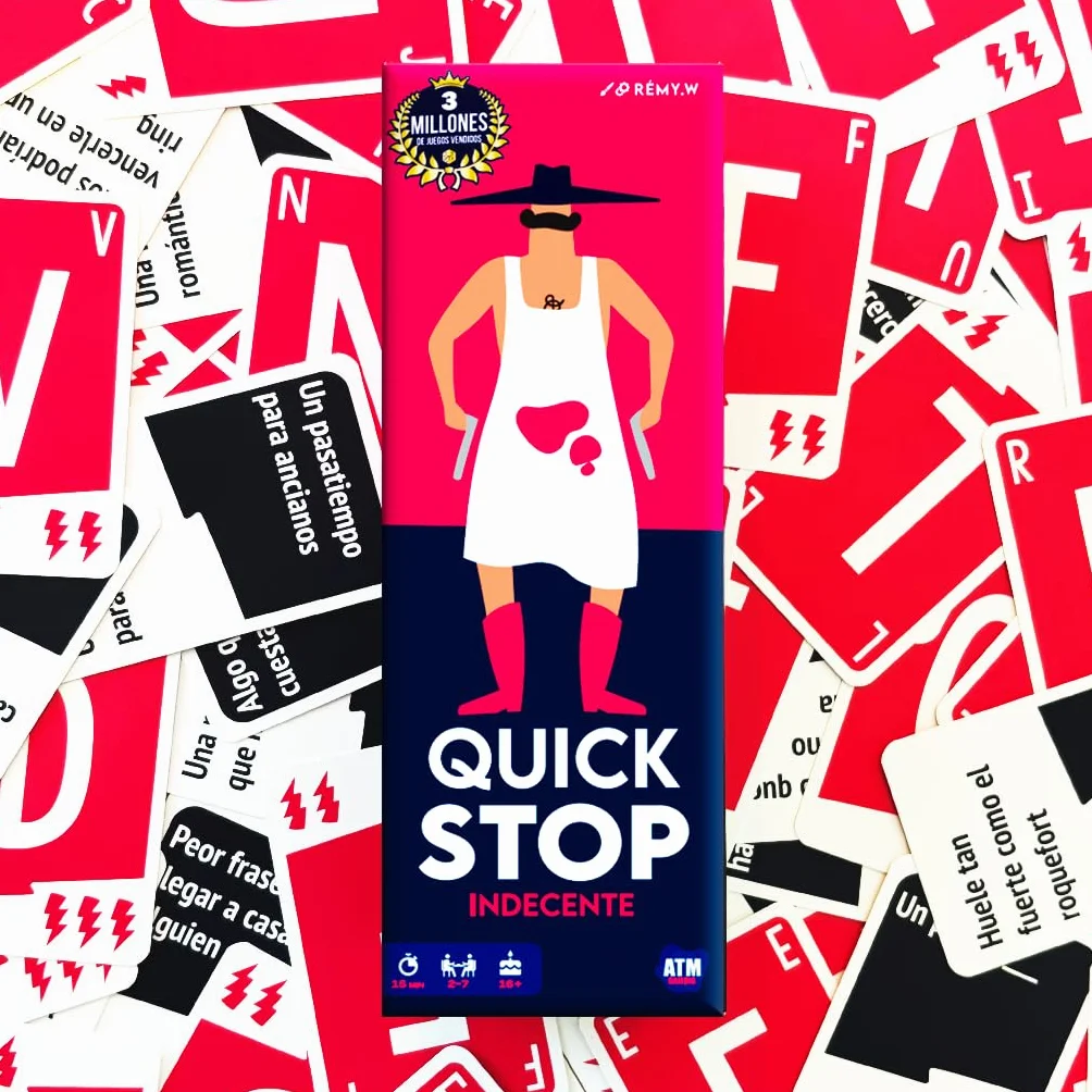 QuickStop - Juegos de Mesa para Adultos y Familia +16 - Dinámico, Rápido y Atrevido - De 2 a 7 Jugadores - Juego de Fiesta para Amigos - Español
