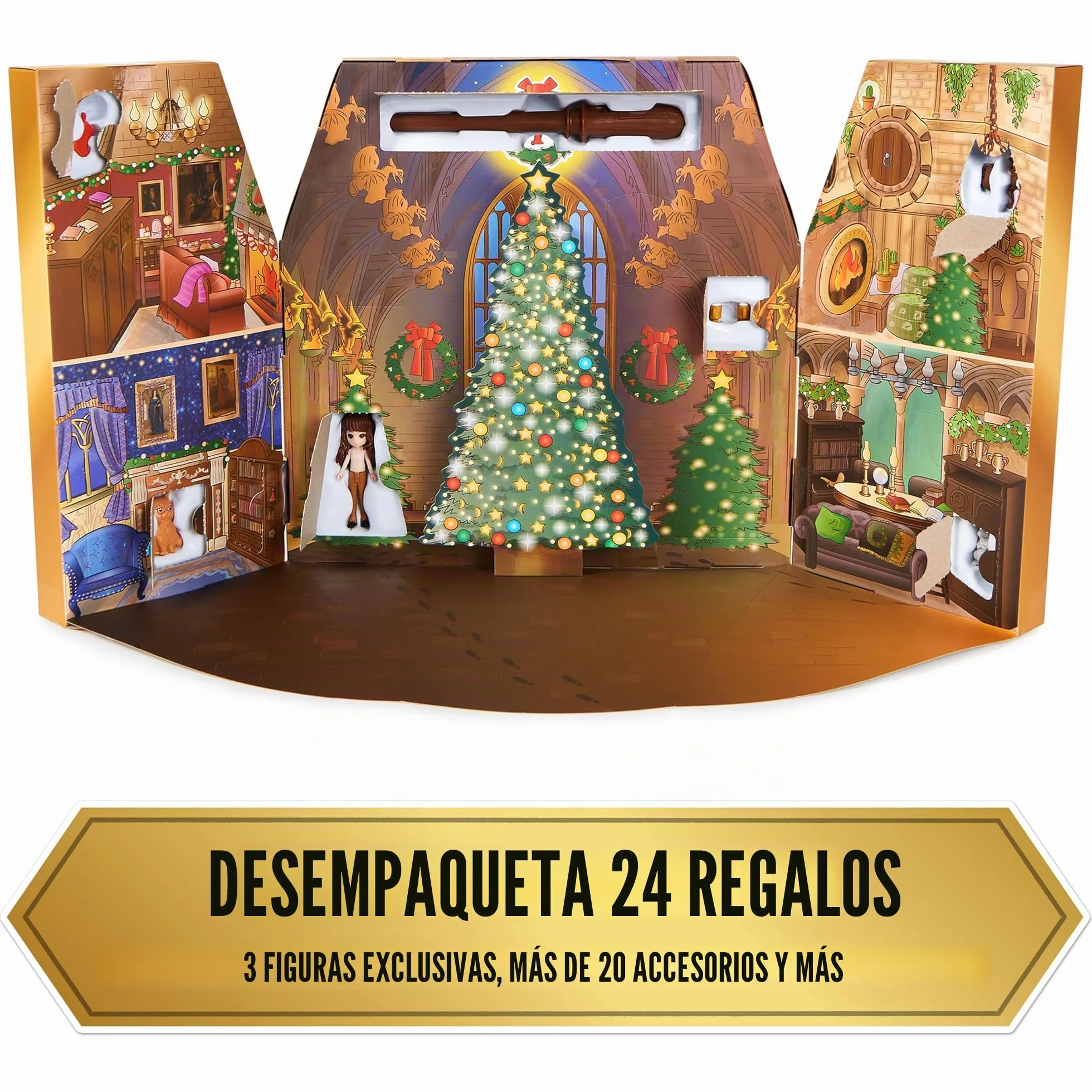 Wizarding World, Harry Potter, Calendario de Adviento de Magical Minis con 24 regalos, Calendario de cuenta atrás para Navidad con juguetes sorpresa, Juguetes para niños y niñas a partir de 6 años