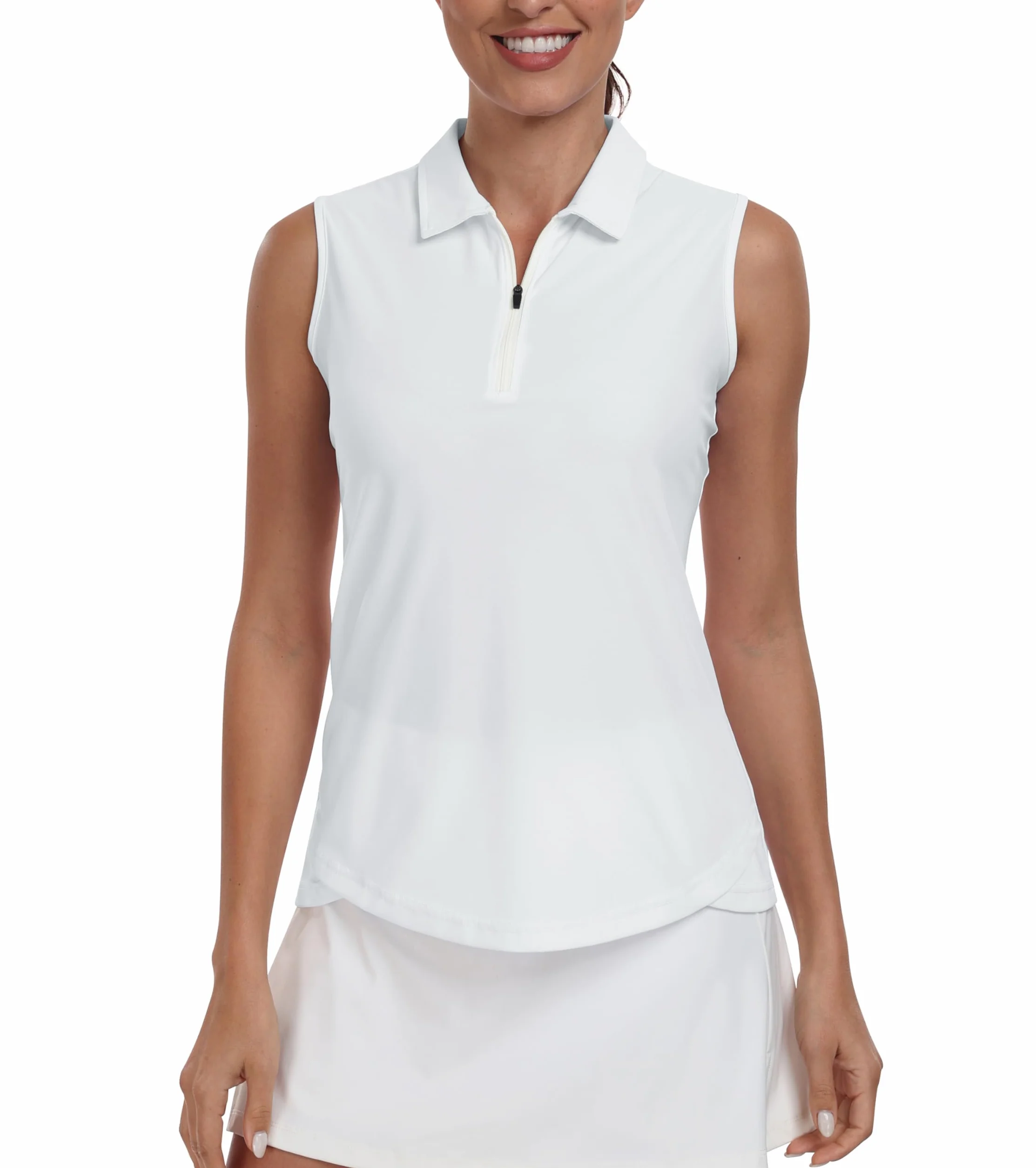MoFiz Camisetas Sin Mangas Mujer Polo Verano Deportivas Tank Top Golf Cremallera