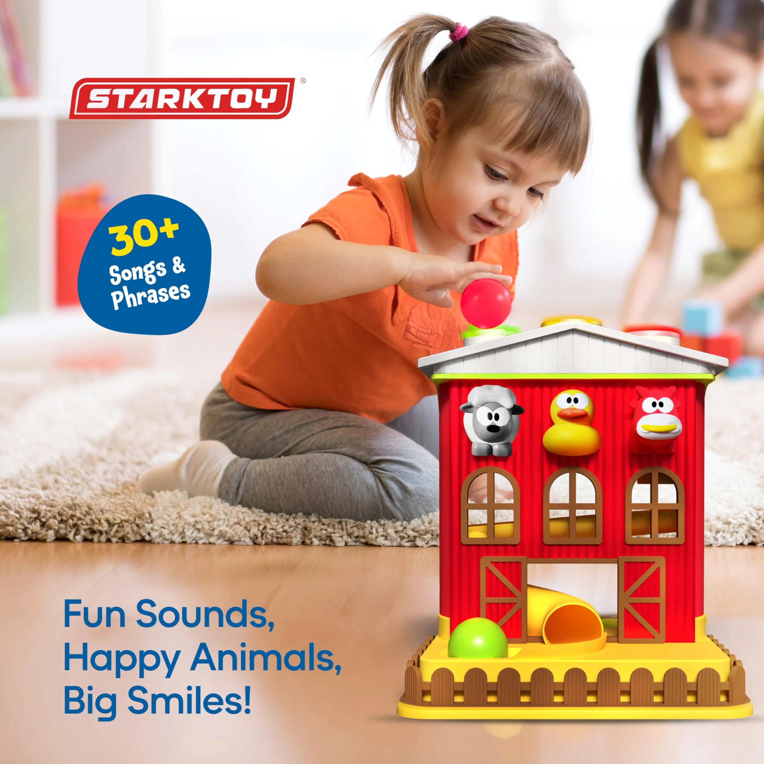 Farm 'n Play Pound A Ball Barn House, juguete de aprendizaje divertido interactivo para bebés y niños pequeños de 6 meses, juguetes Montessori para niños y niñas de 1 a 2 años