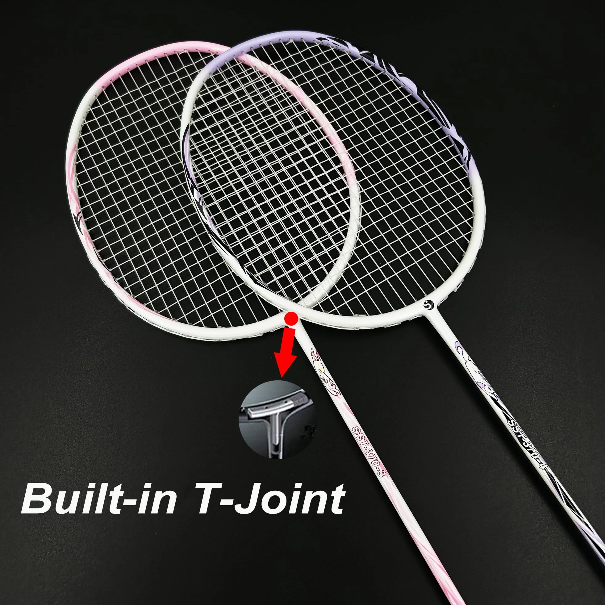 Senston Raqueta de bádminton Ligera 100% Carbono con Agarre y Bolsa