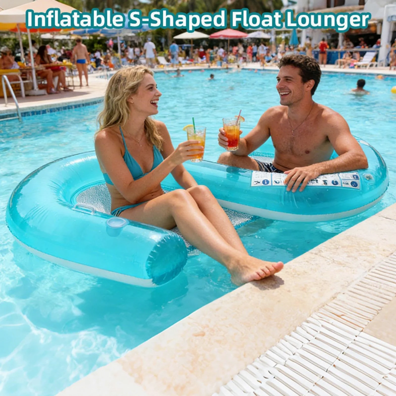 Flotadores Hinchables para Piscina para Adultos Tubo lounge flotante y | Flotadores para Piscina para adultos amigos familia parejas en lago y río para días soleados de verano y vacacione