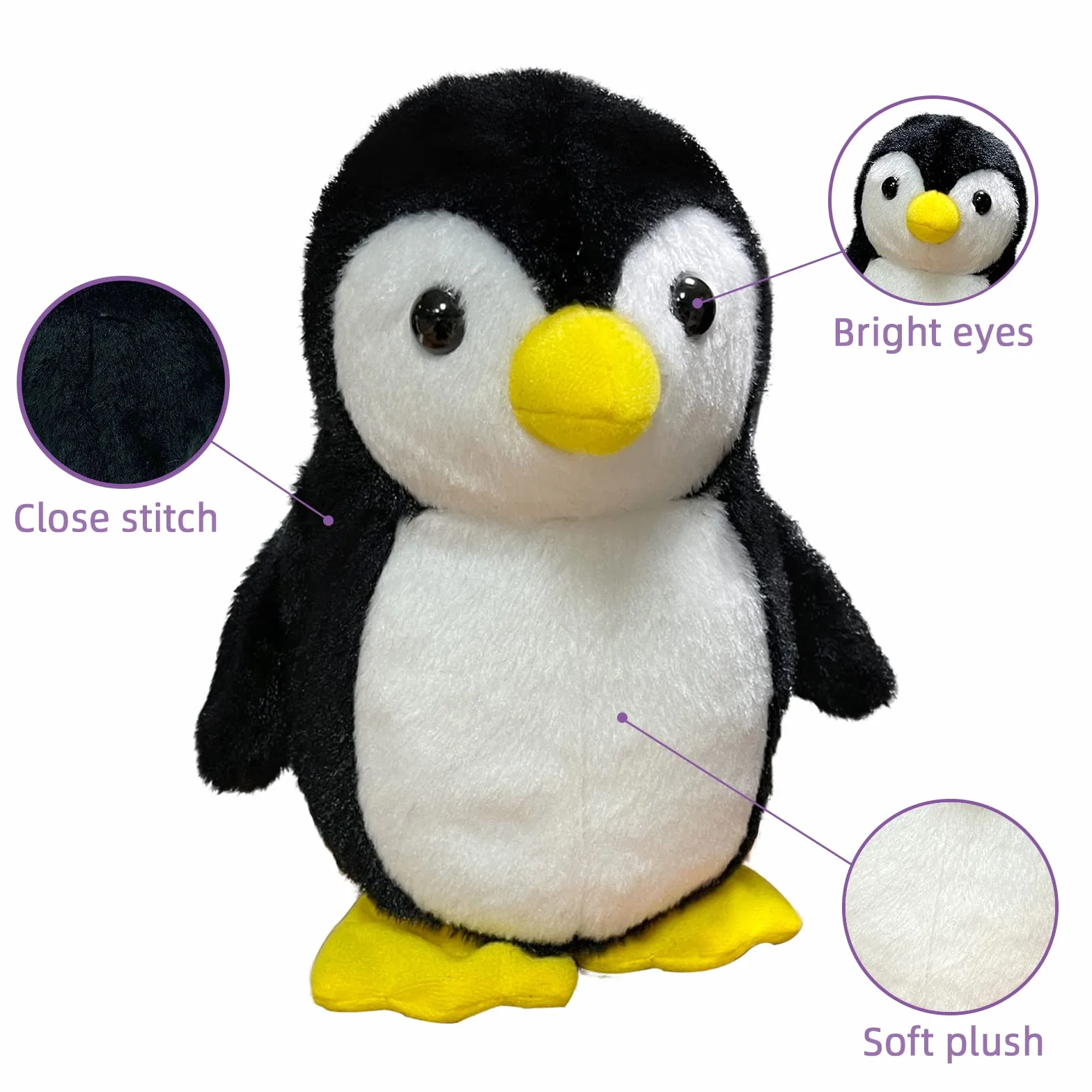 YH YUHUNG Pingüino de Peluche Que Camina y Repite lo Que Dices, Juguete Interactivo con Alas y Movimiento