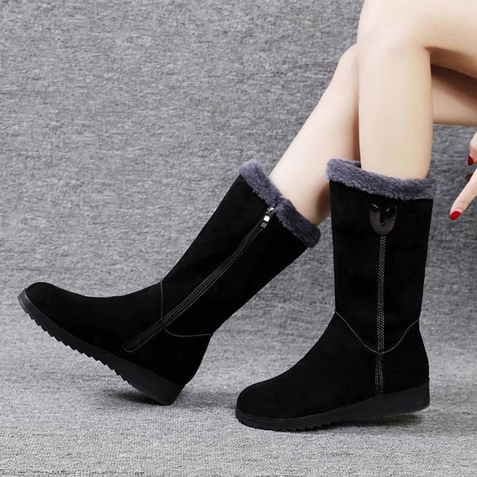Generisch Botas de nieve impermeables cálidas aisladas antideslizantes para mujer invierno