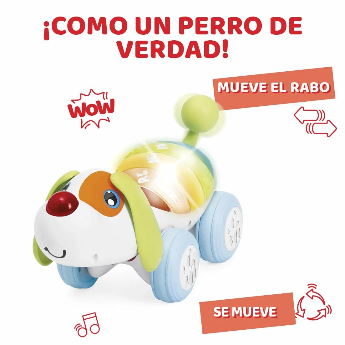 Chicco DogremiRadio Control Parlante, Juguete Teledirigido de Perro, Enseña Música y Sonidos, Mascota Radiocontrol para Niños de 18 Meses hasta 4 años