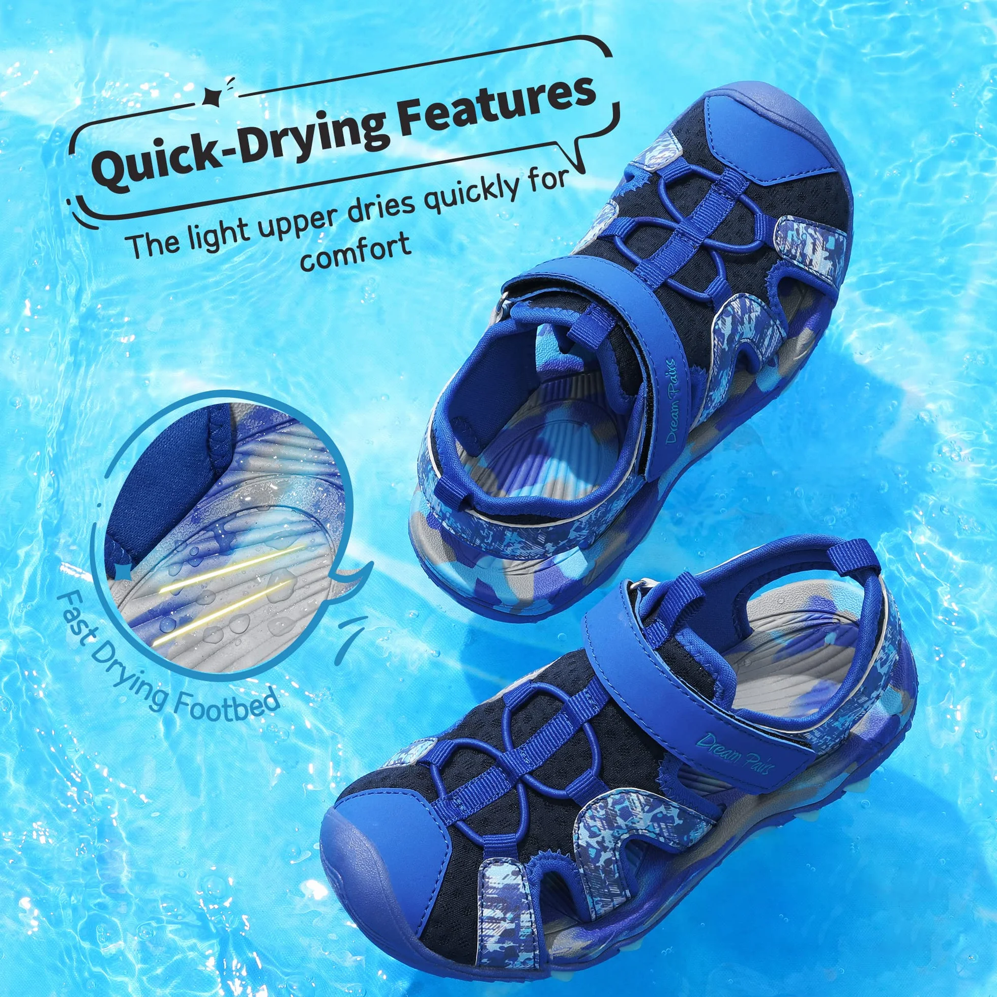 DREAM PAIRS Sandalias Deportivas de Verano para Niños y Niñas