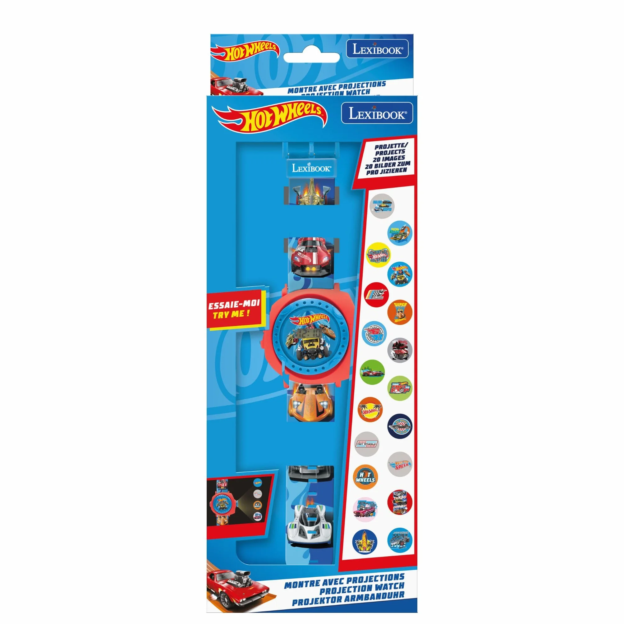 Lexibook Hot Wheels DMW050HWLXB Reloj de proyección Digital para niños Azul