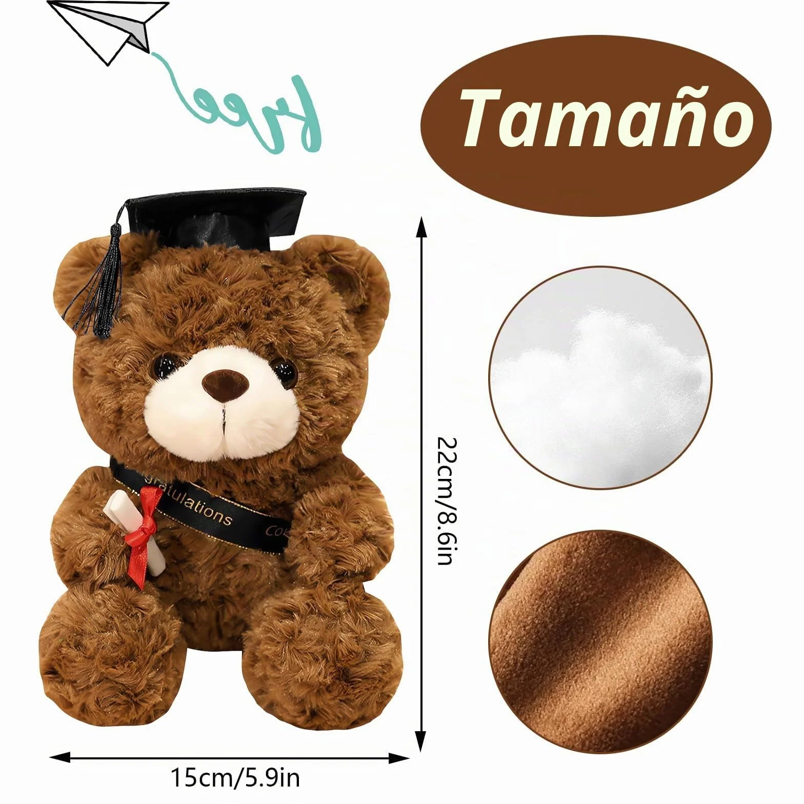 Forhome Osito de Peluche Graduación, Regalo de Bachiller Aprobado,Regalo de Bachiller, Examen Aprobado (B)