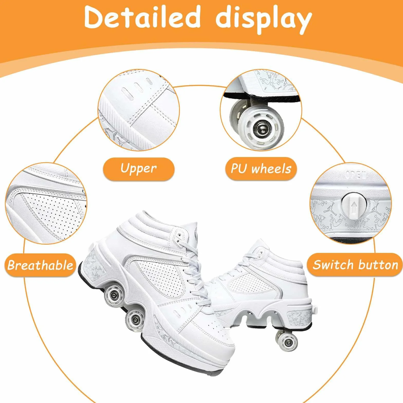 Zapatillas con Ruedas Niña, Zapato de Patín, Quad Patines para Niños