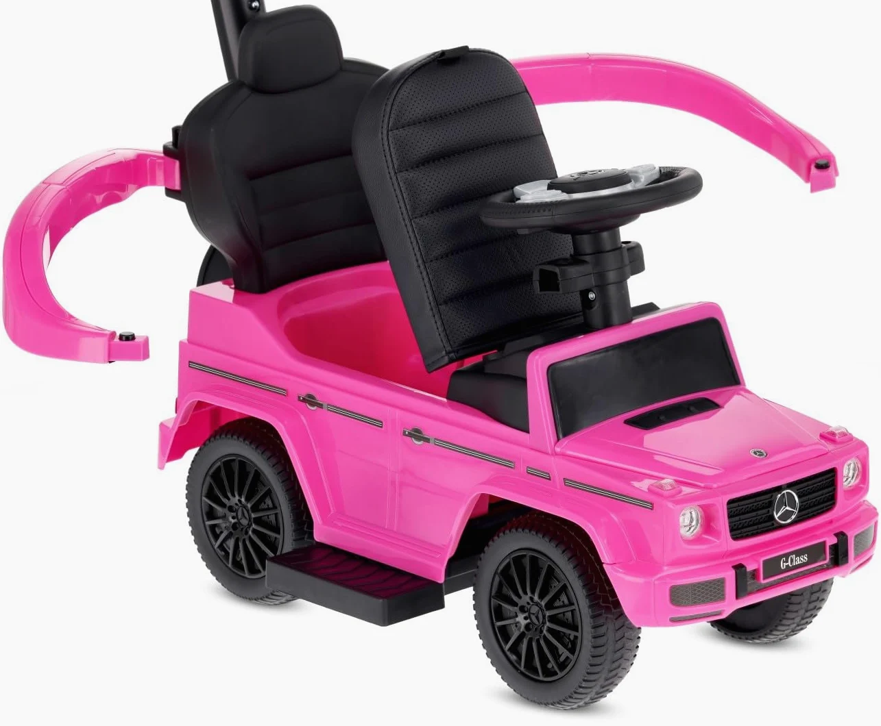 SUN BABY Mercedes-Benz G Correpasillos Andador Desde 12 Meses con Empujador para Niños, Ruedas de Goma TPE, Barra de Seguridad, Reposapiés Retráctiles, Volante con Sonidos - Rosa