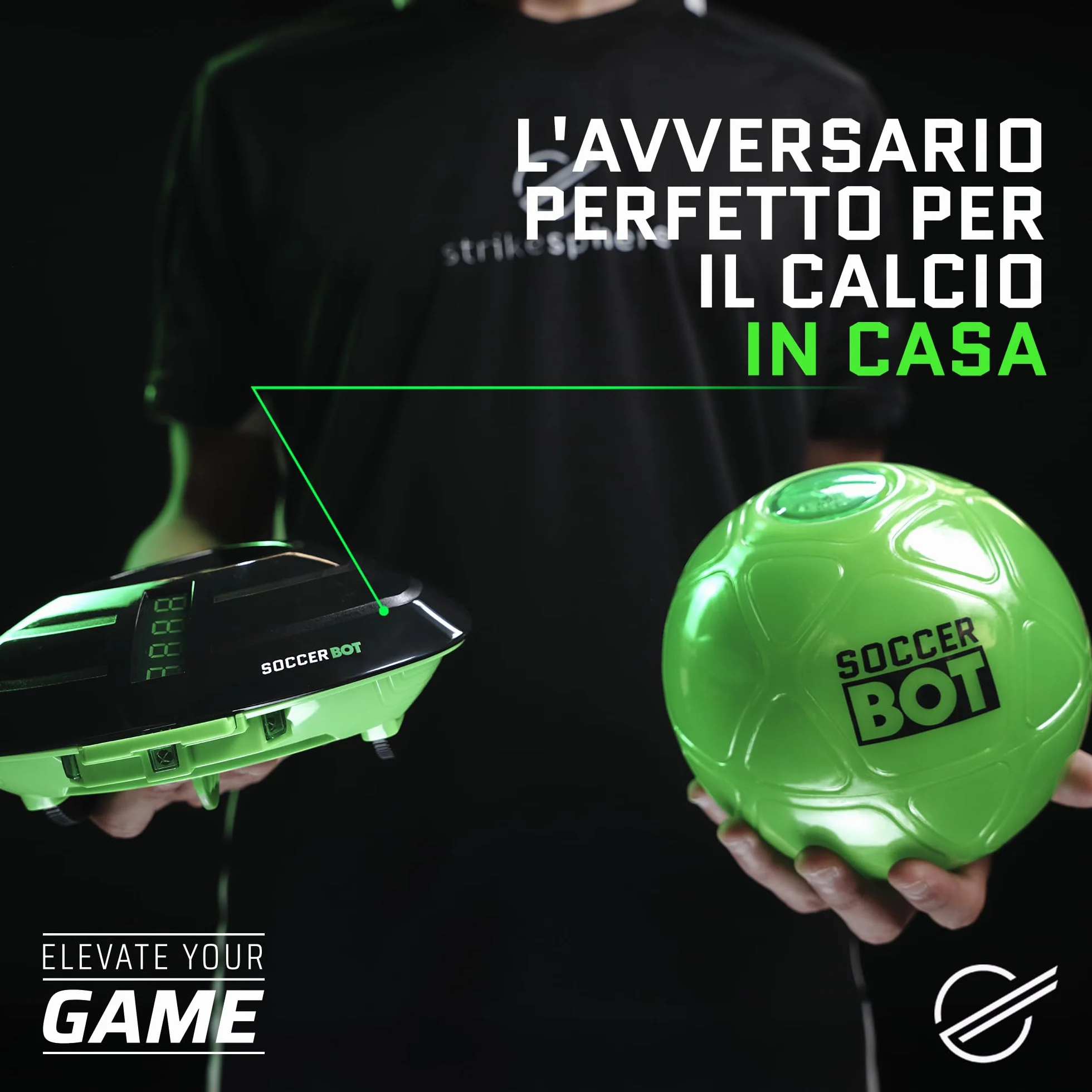 Smart Ball - Soccerbot, Entrenador Personal de Fútbol Indoor, Bot con Sensores para Seguir al Balón, Maniobrando para Probar tus Habilidades, Pantalla LCD para la Puntuación, Famosa (MR100000)